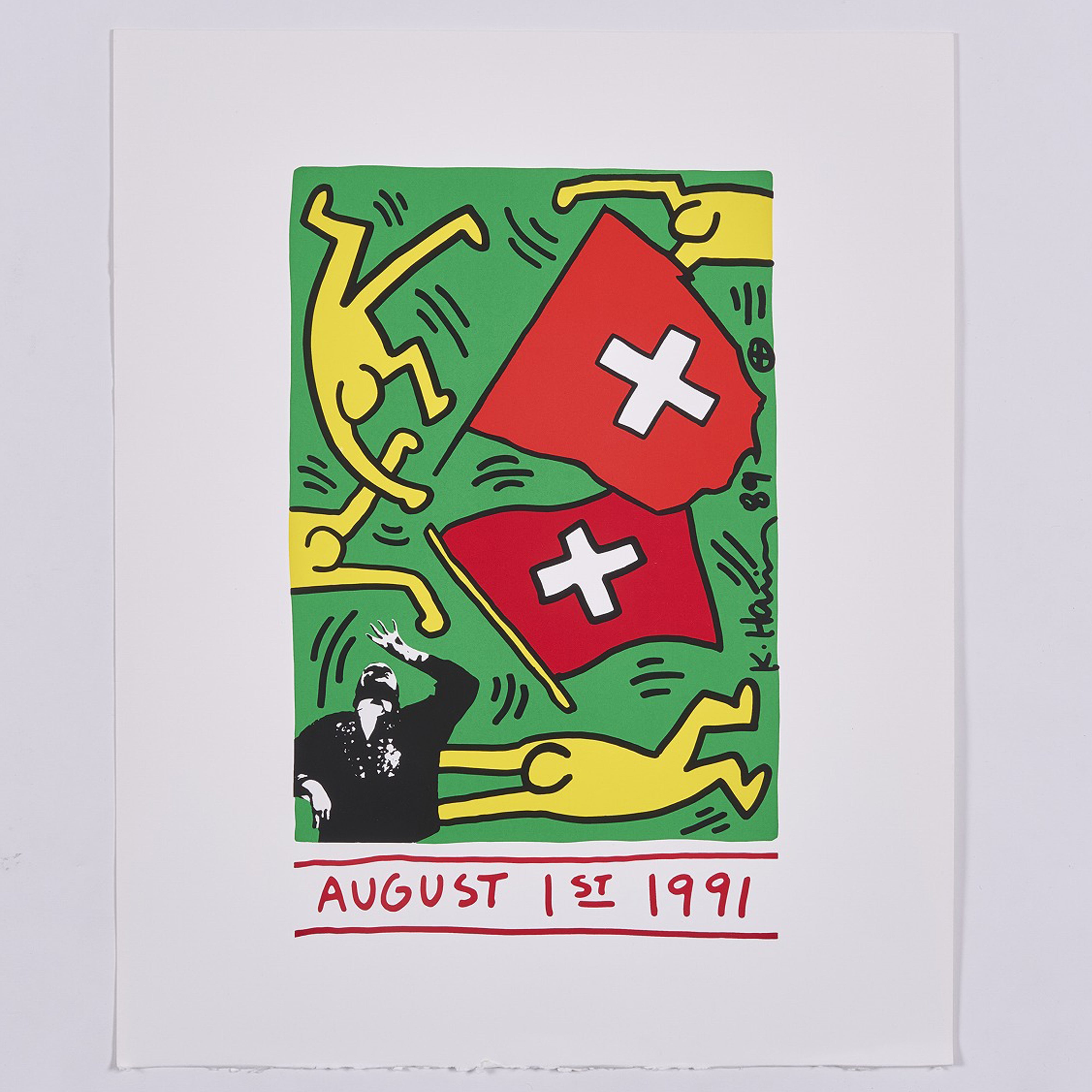 【限定10枚】AUGUST 1st 1991 (Switzerland 700 Years) 1989 - printed in 1991 / キース・へリング