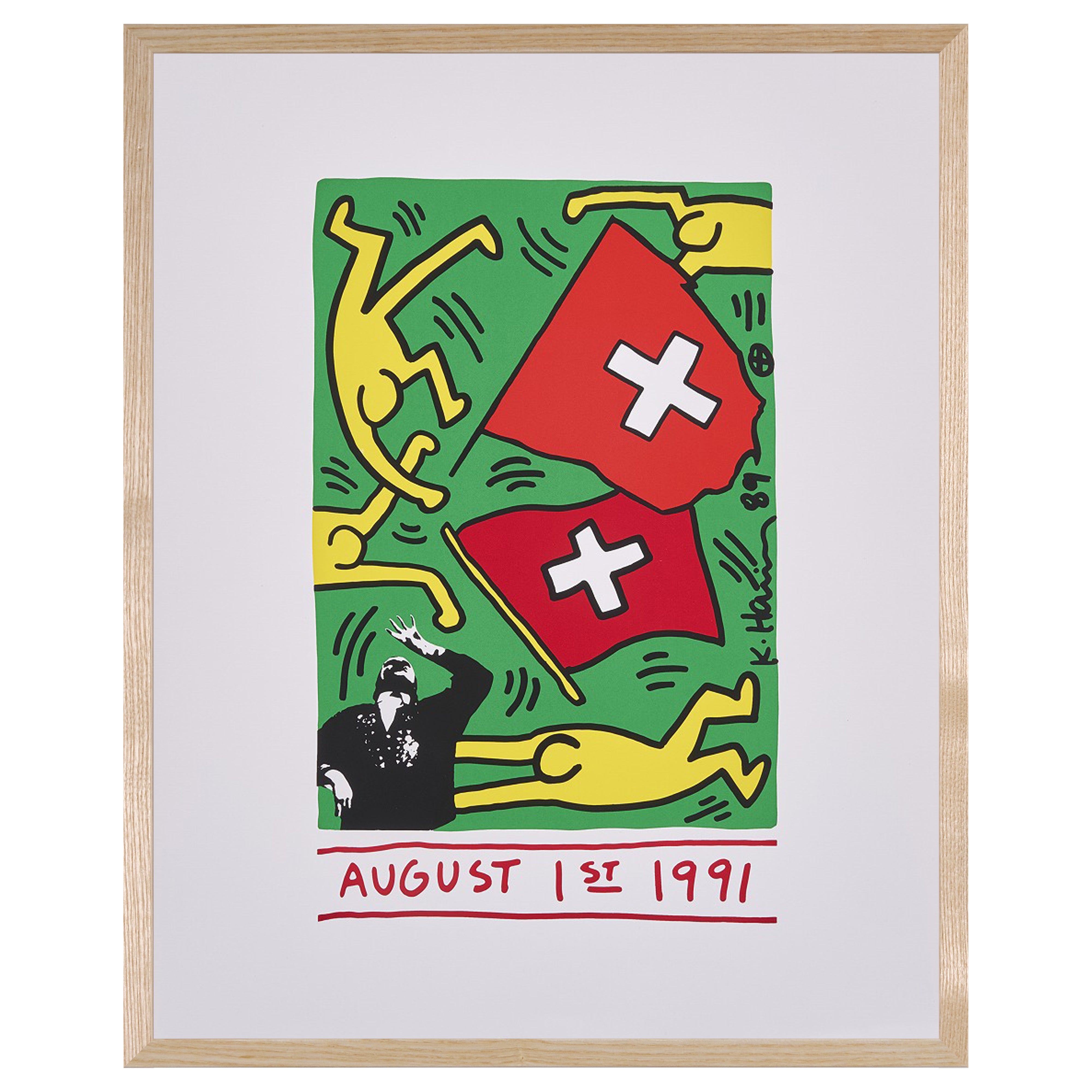 【限定10枚】AUGUST 1st 1991 (Switzerland 700 Years) 1989 - printed in 1991 / キース・へリング