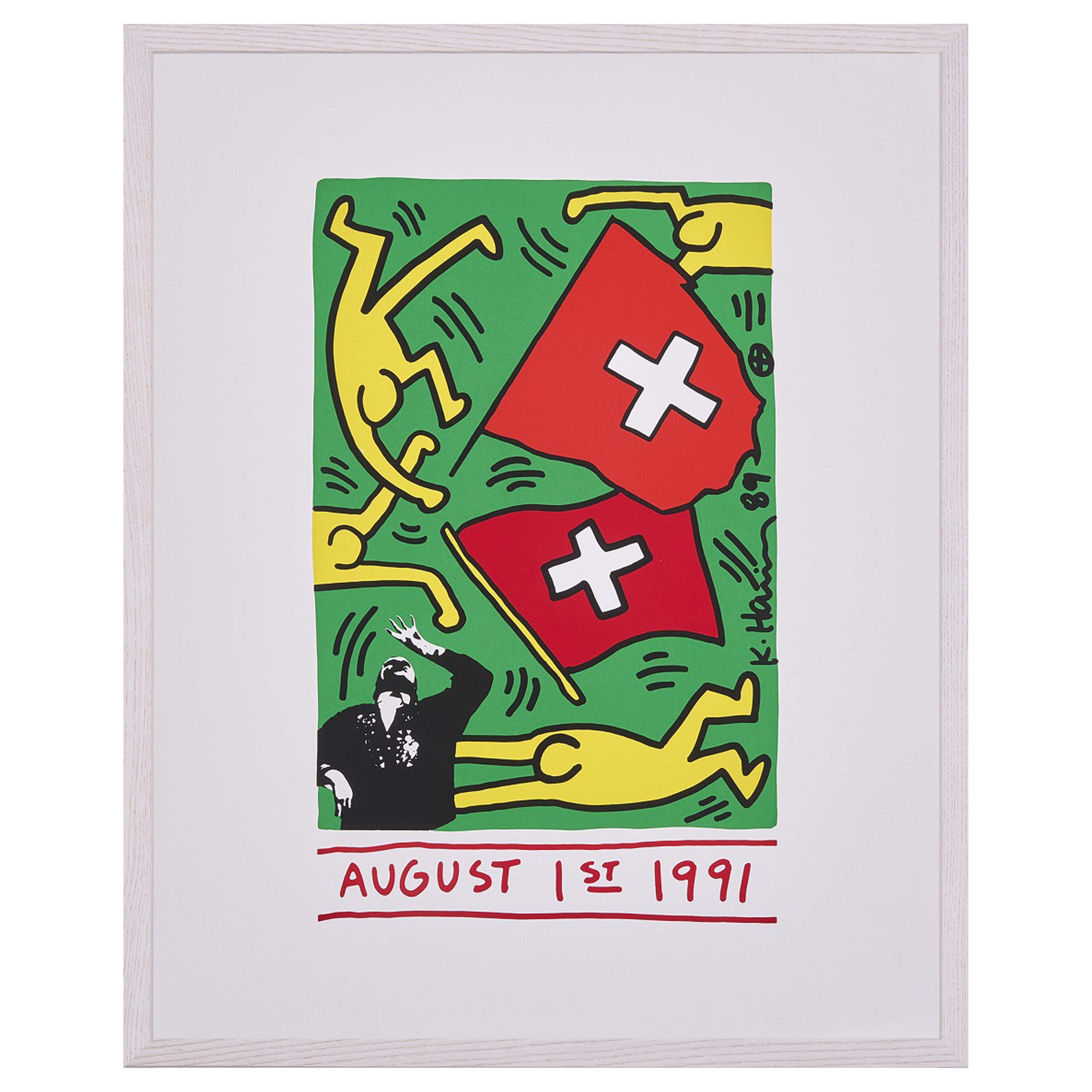 【限定10枚】AUGUST 1st 1991 (Switzerland 700 Years) 1989 - printed in 1991 / キース・へリング