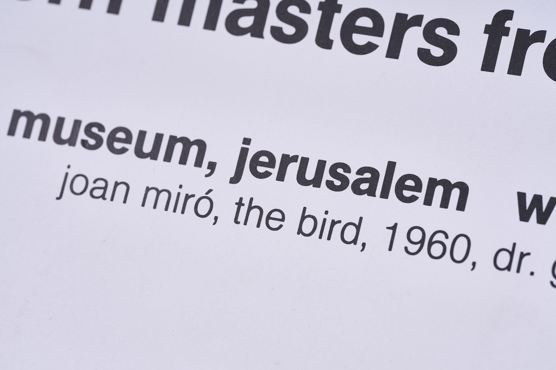 【限定10枚】THE BIRD 1960 - Weisbord Exhibition Pavilion Fall 1988 / ジョアン・ミロ