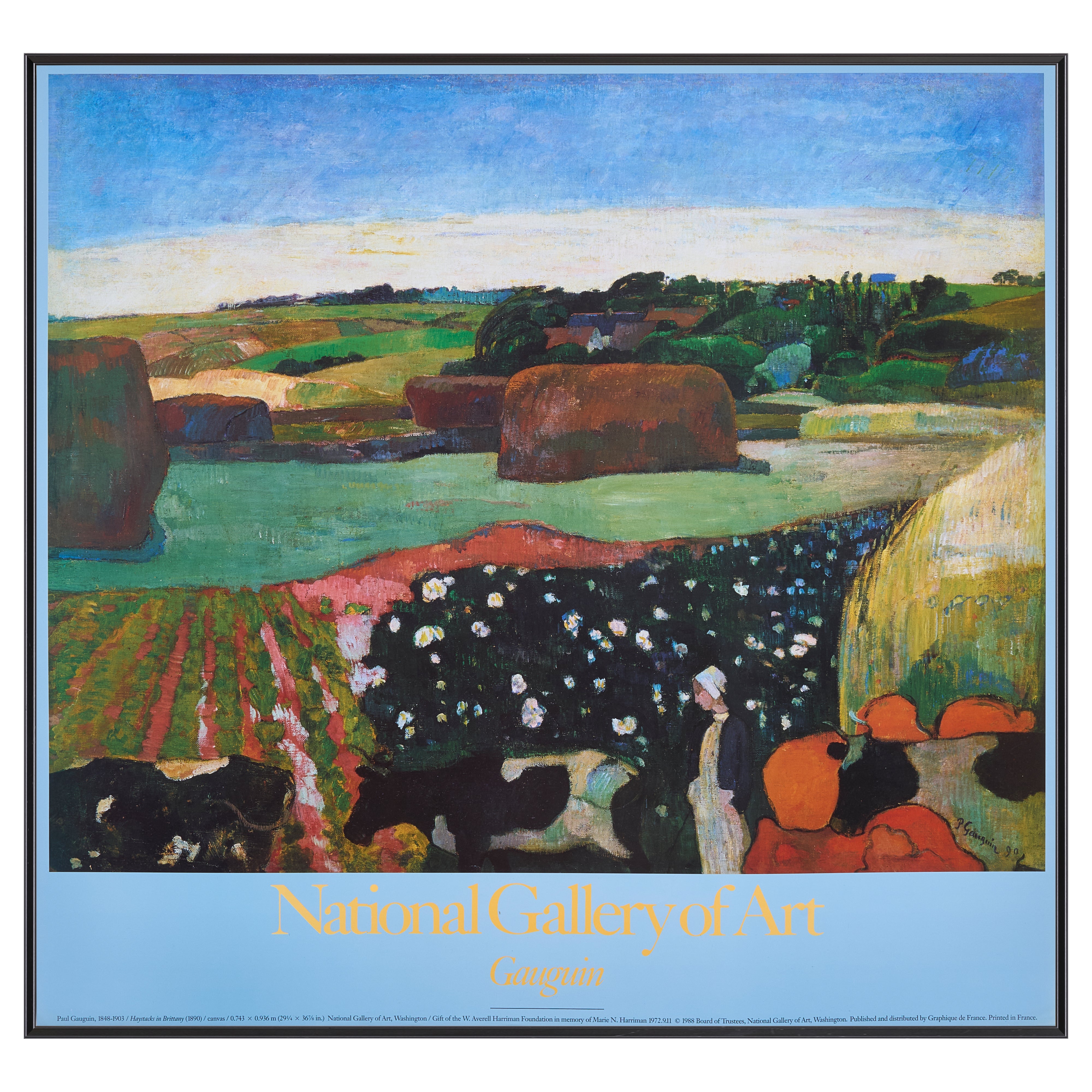 【限定10枚】Haystacks in Brittany 1890 - National Gellery of Art 1988 / ポール・ゴーギャン