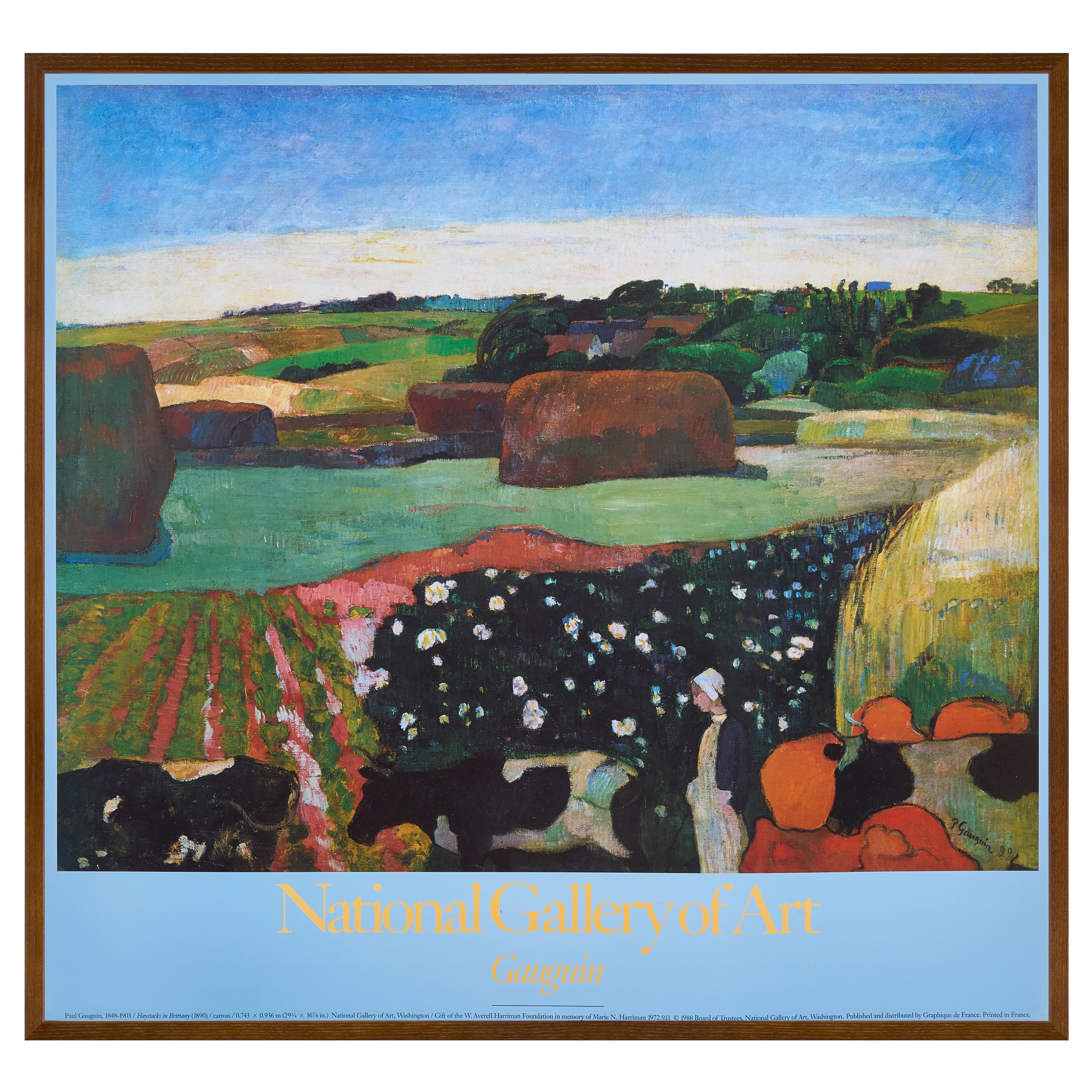 【限定10枚】Haystacks in Brittany 1890 - National Gellery of Art 1988 / ポール・ゴーギャン