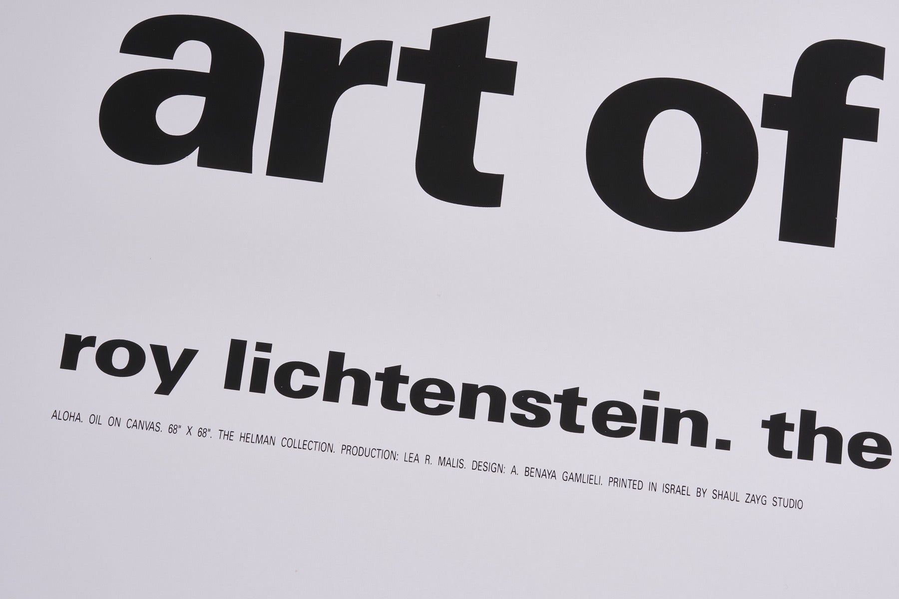 【限定10枚】art of the sixties - roy lichtenstein. the aloha poster 1993 / ロイ・リキテンスタイン