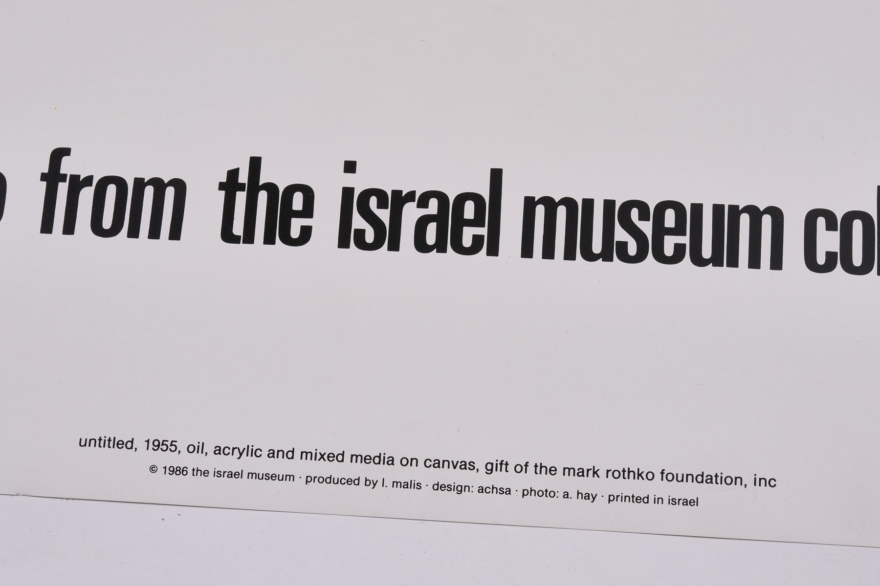 【限定3枚】Untitled 1955 - The Israel Museum 1986 / マーク・ロスコ