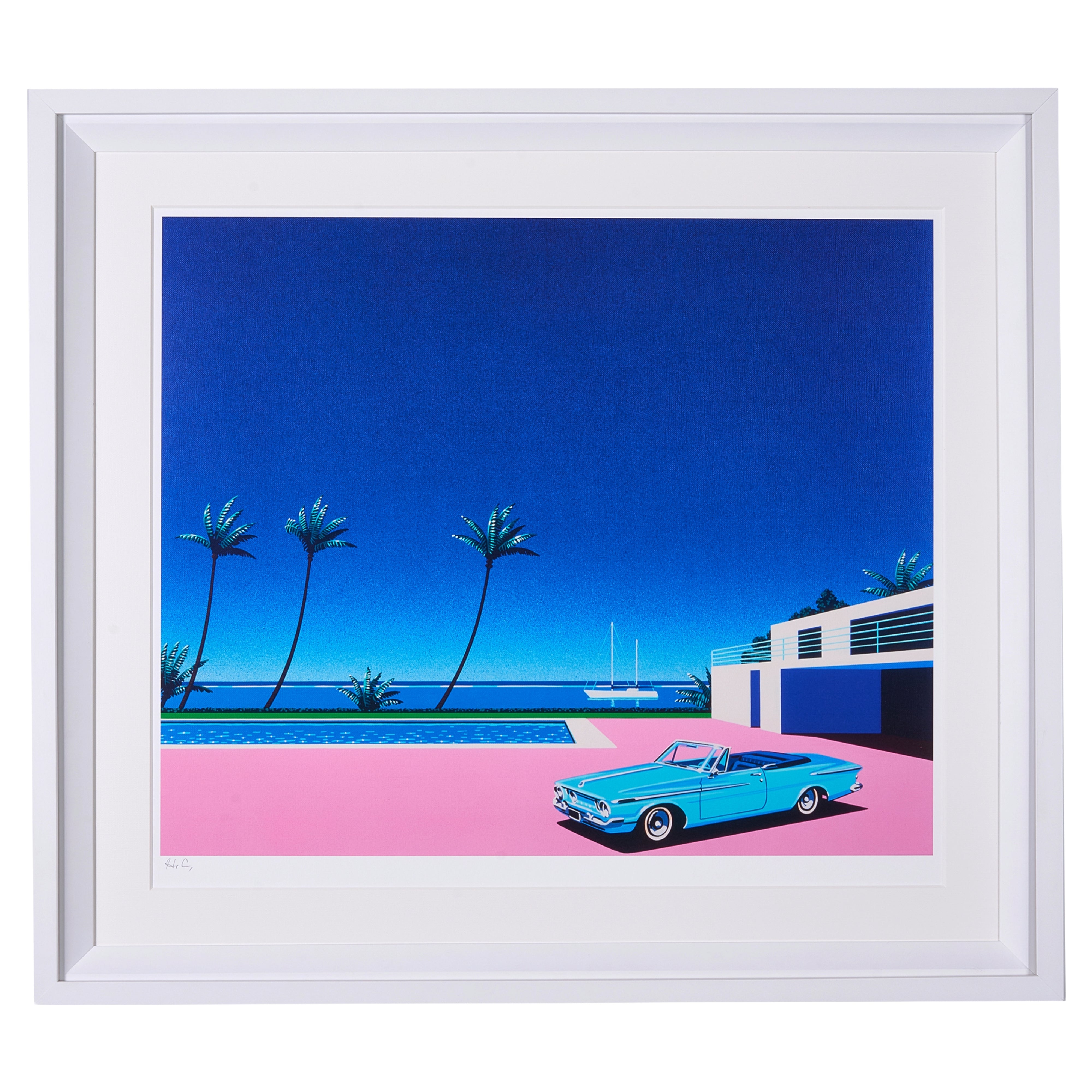 【抽選当選者限定】URBAN Cruisin' by 永井 博 版画額装品 Pastel Impressions 版画額装品 直筆サイン入り