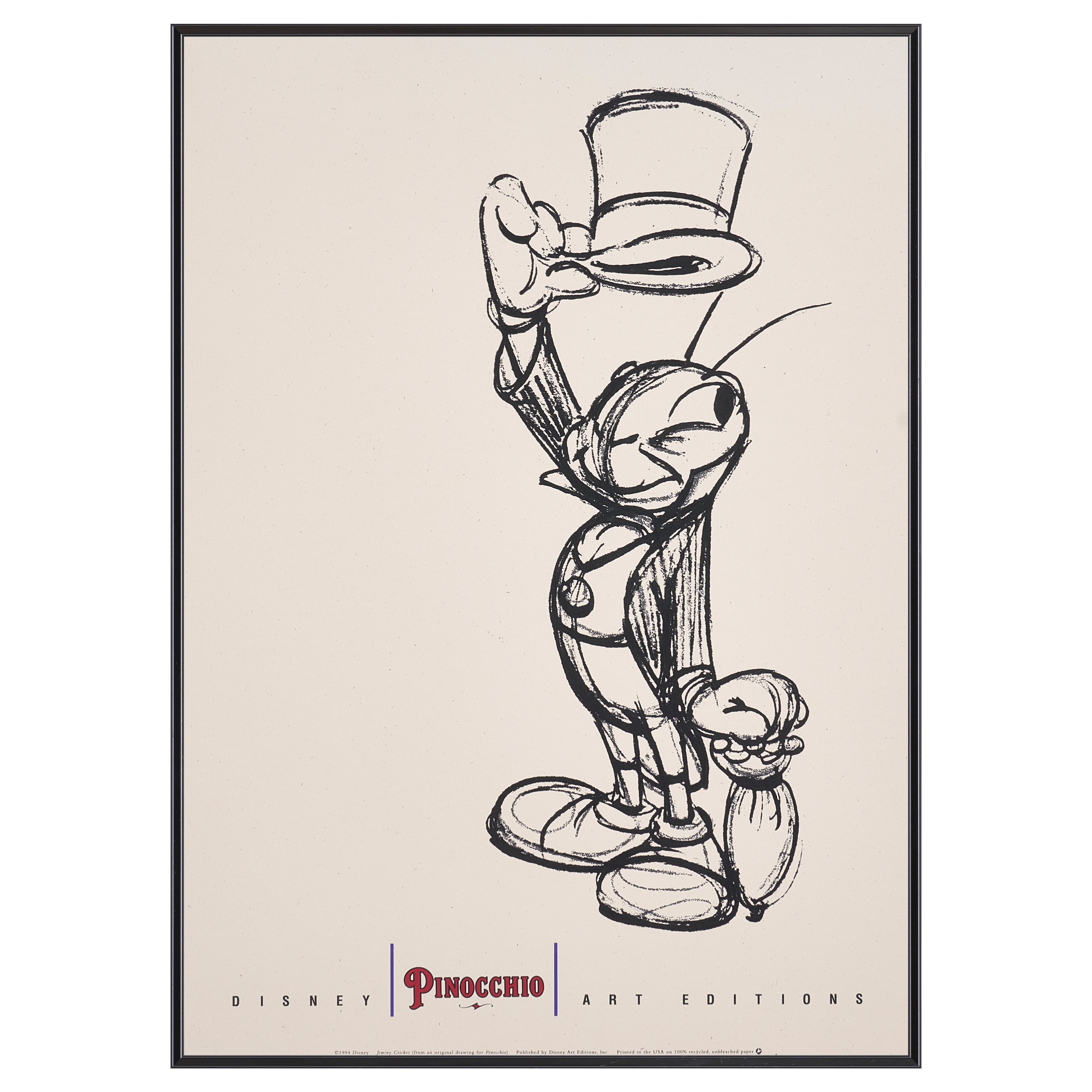 【限定10枚】PINOCCHIO "Jiminy Cricket" - Disney Art Editions 1994 / ディズニー