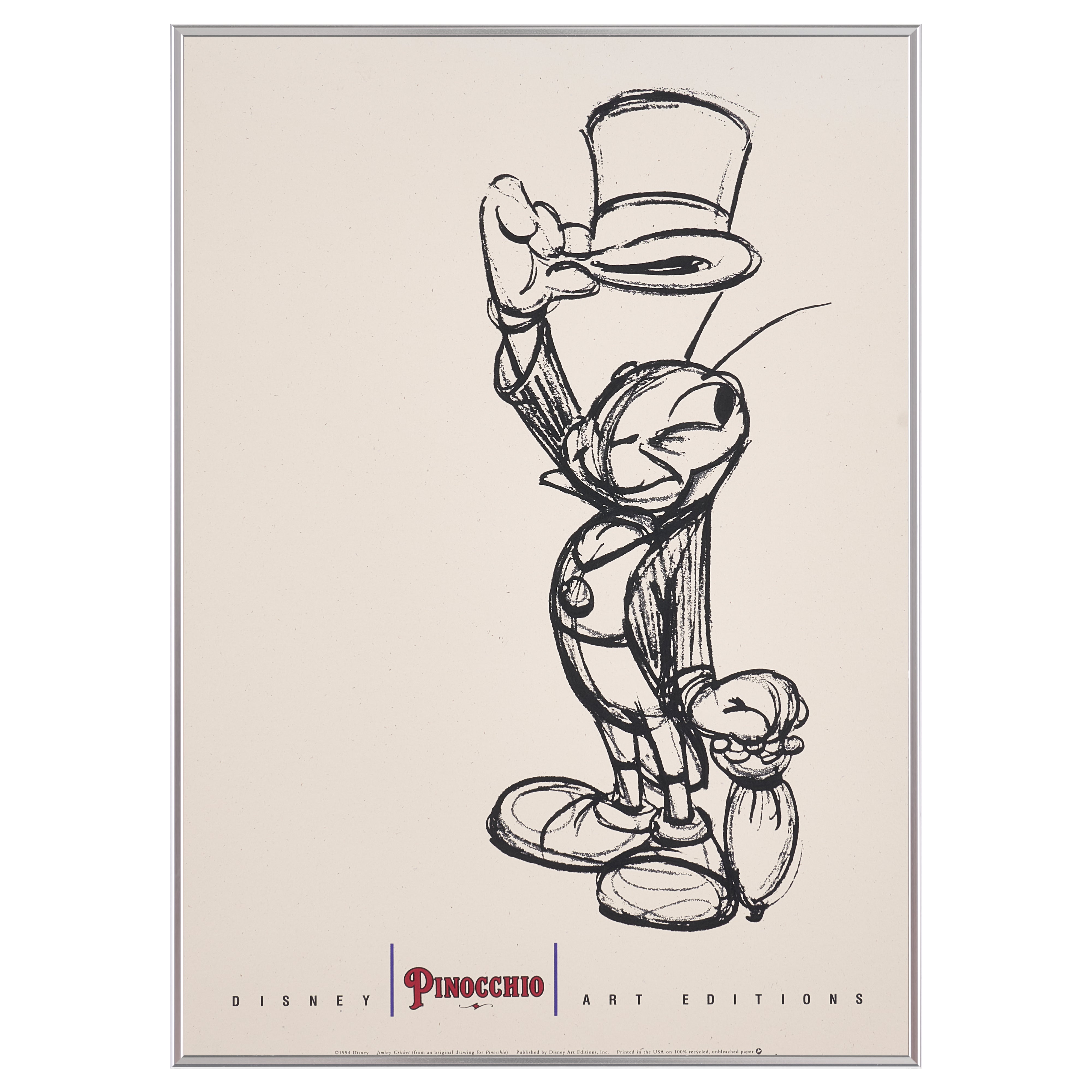 【限定10枚】PINOCCHIO "Jiminy Cricket" - Disney Art Editions 1994 / ディズニー