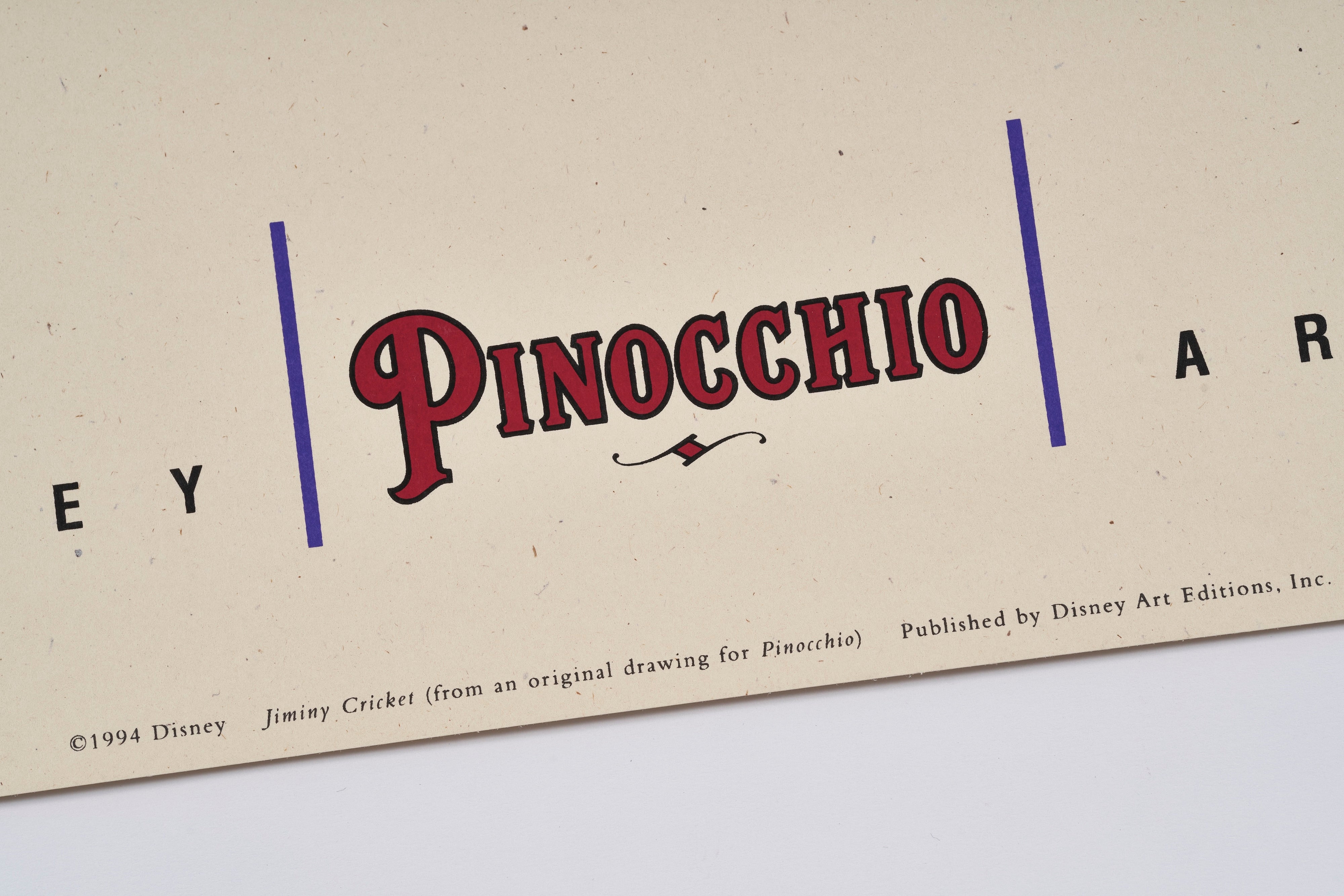 【限定10枚】PINOCCHIO "Jiminy Cricket" - Disney Art Editions 1994 / ディズニー