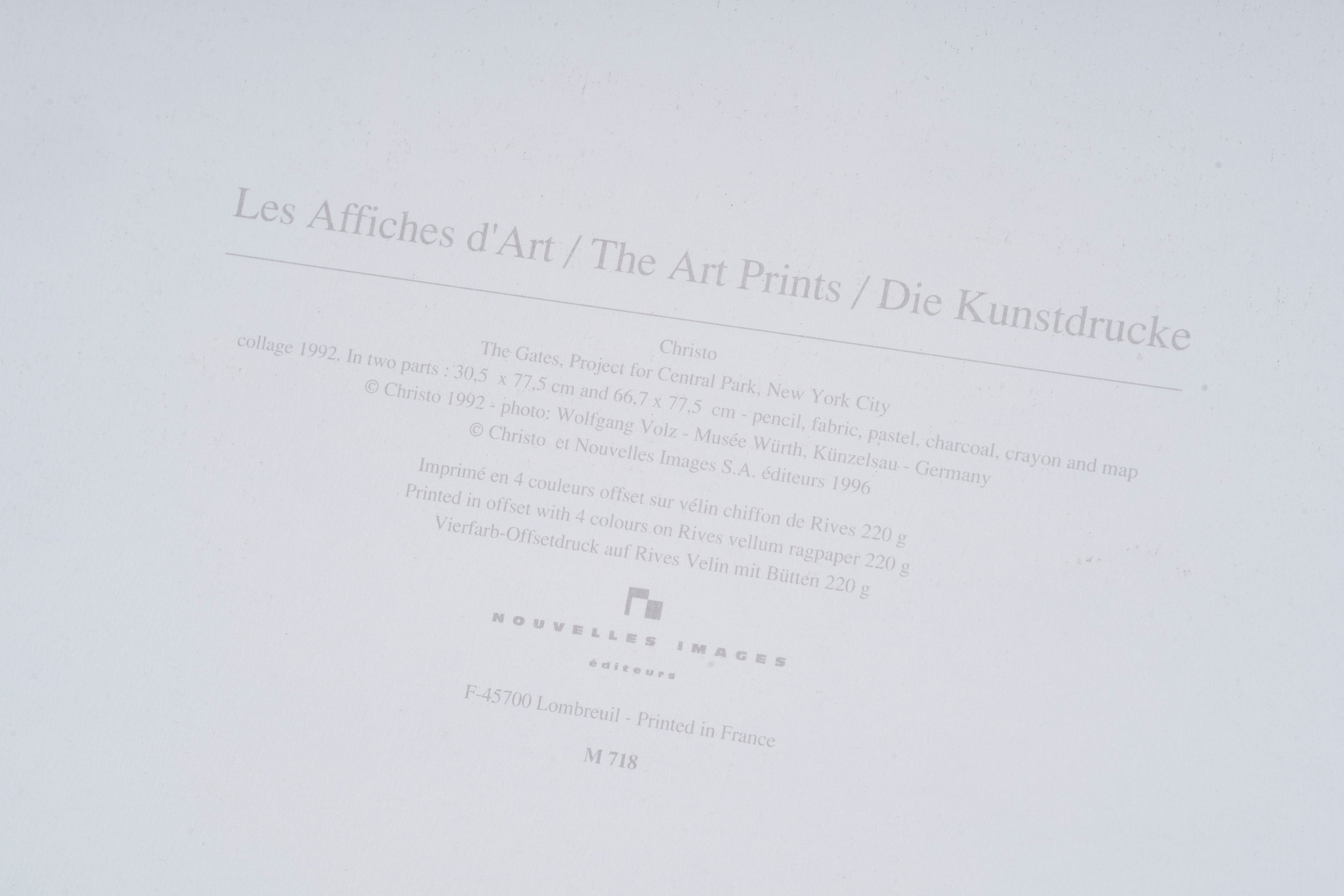 【限定10枚】The Gates, Project for Central Park, New York City 1992 - Nouvelles Images 1996 / クリスト＆ジャンヌ=クロード