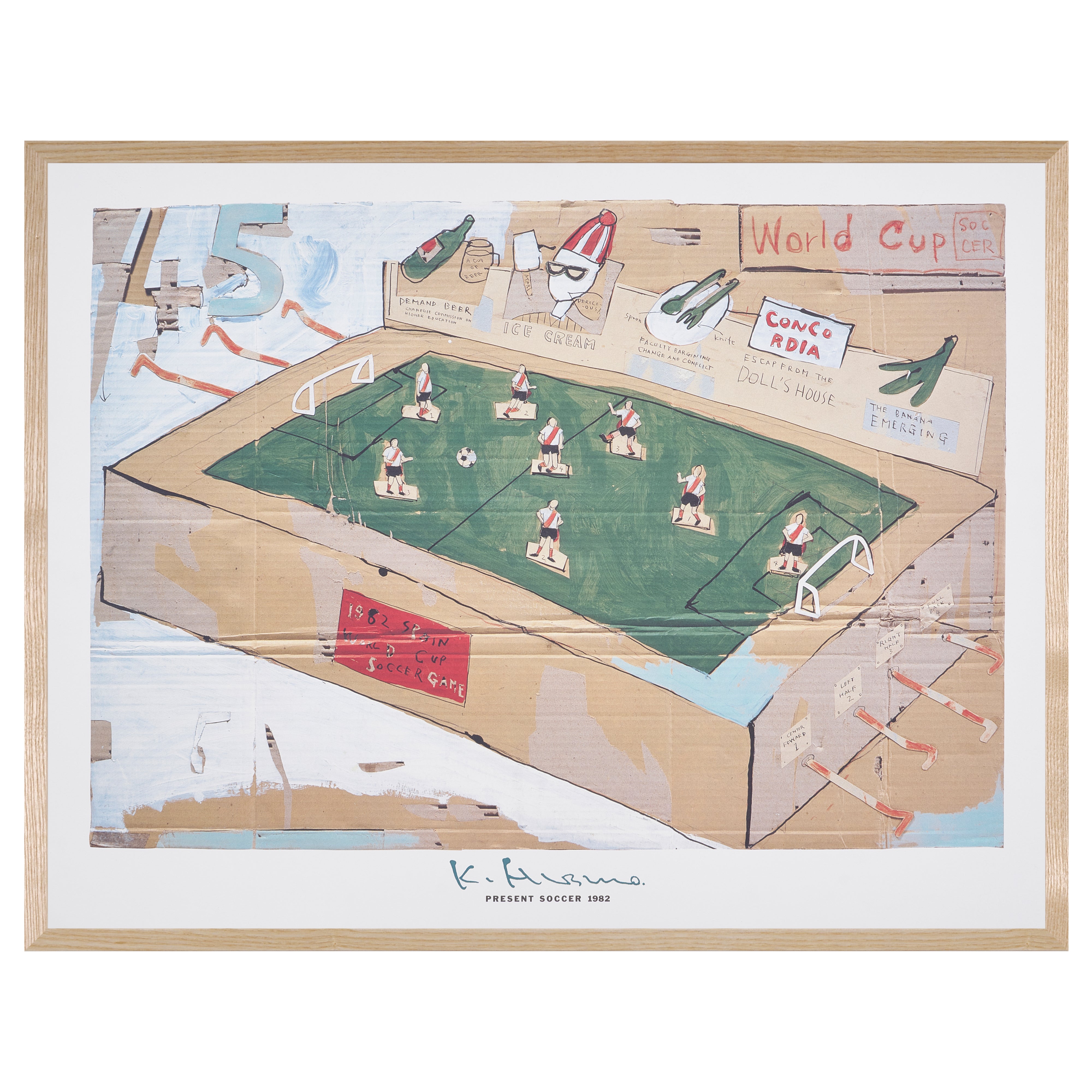 ビンテージポスター　 日比野克彦　PRESENT SOCCER 1982 限定50枚】PRESENT SOCCER 1982 / 日比野 克彦 | POP ART BANANAS