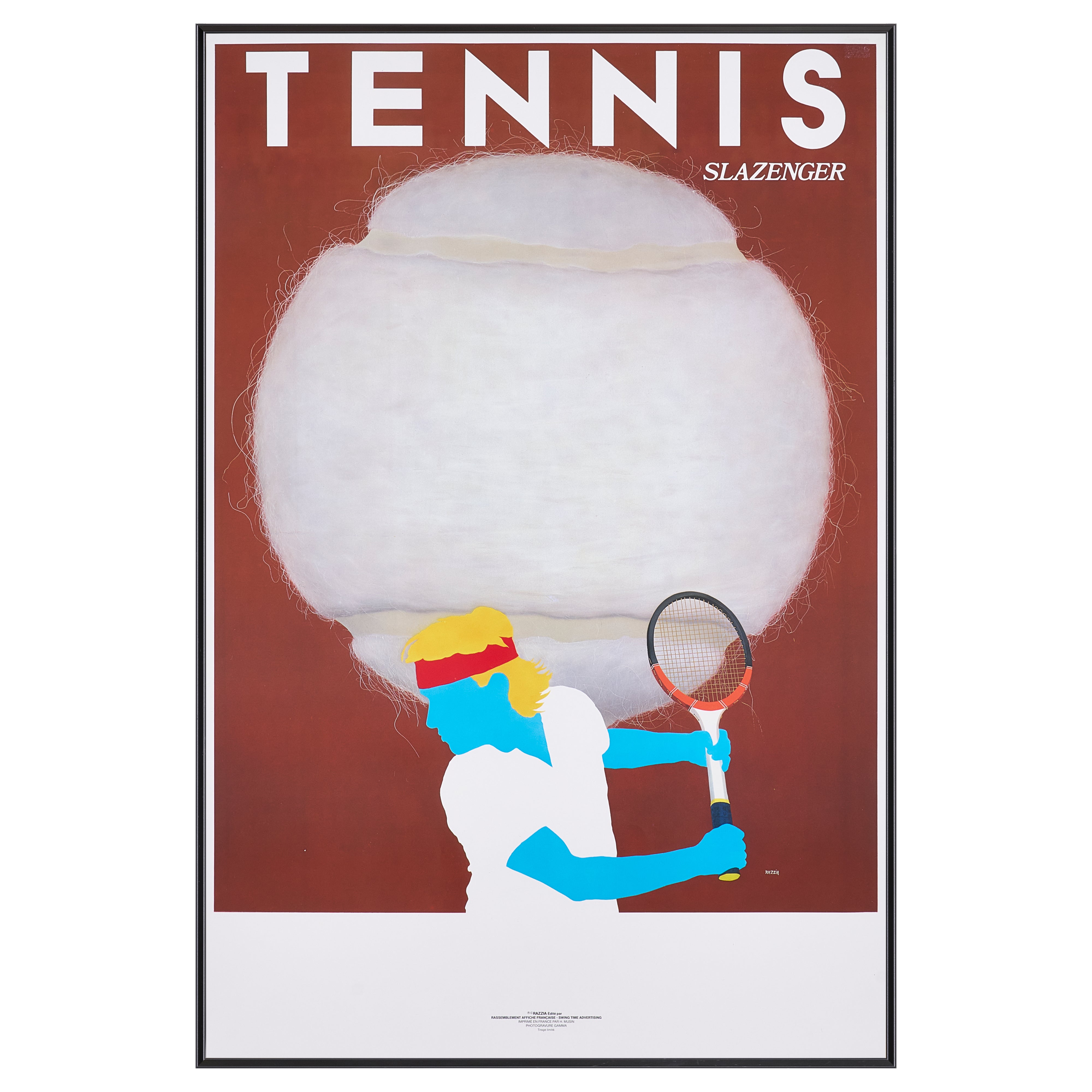 【限定10枚】TENNIS SLAZENGER 1984 - Rassemblement Affiche Francaise-Swing Time Adventures 1984 / ラツィア