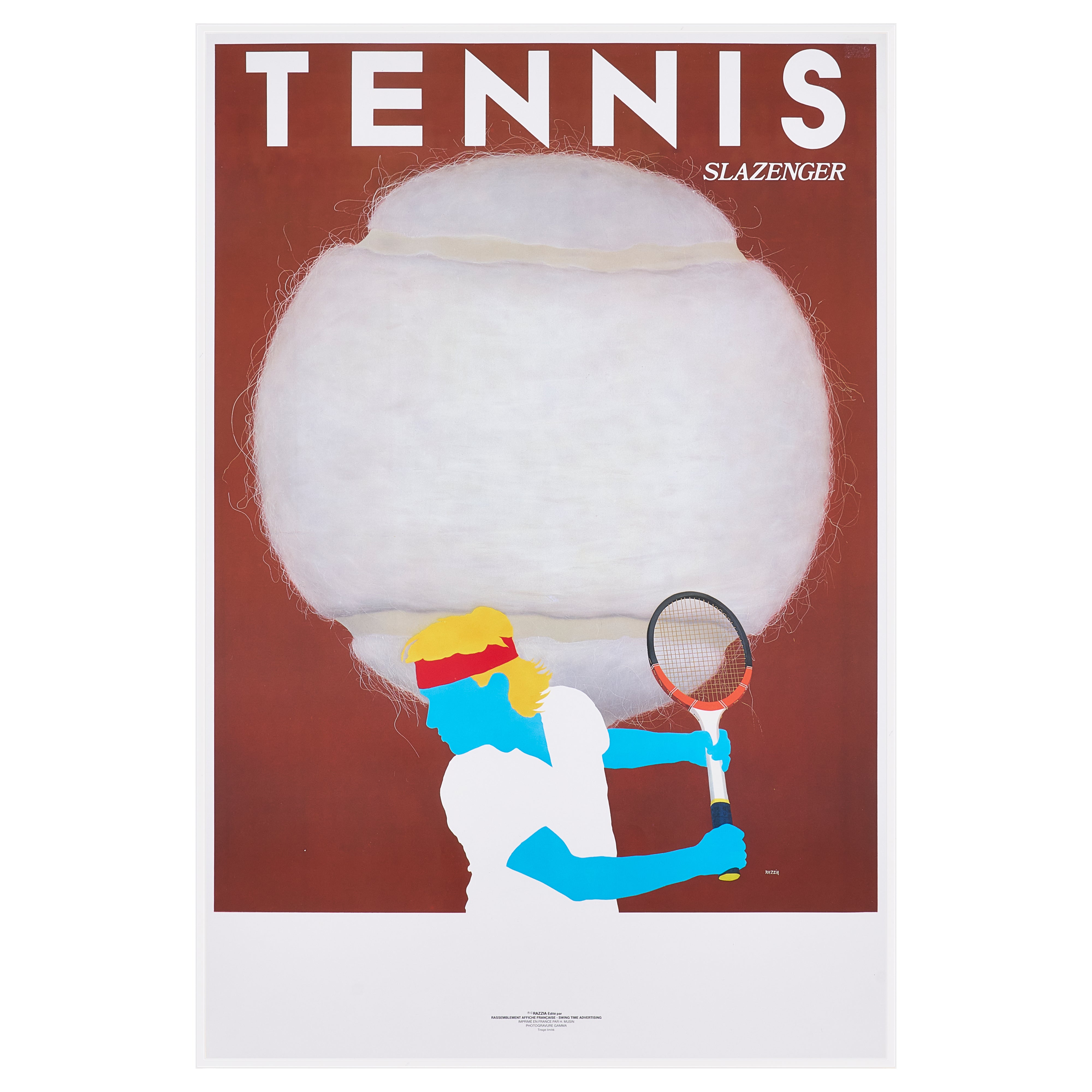 【限定10枚】TENNIS SLAZENGER 1984 - Rassemblement Affiche Francaise-Swing Time Adventures 1984 / ラツィア