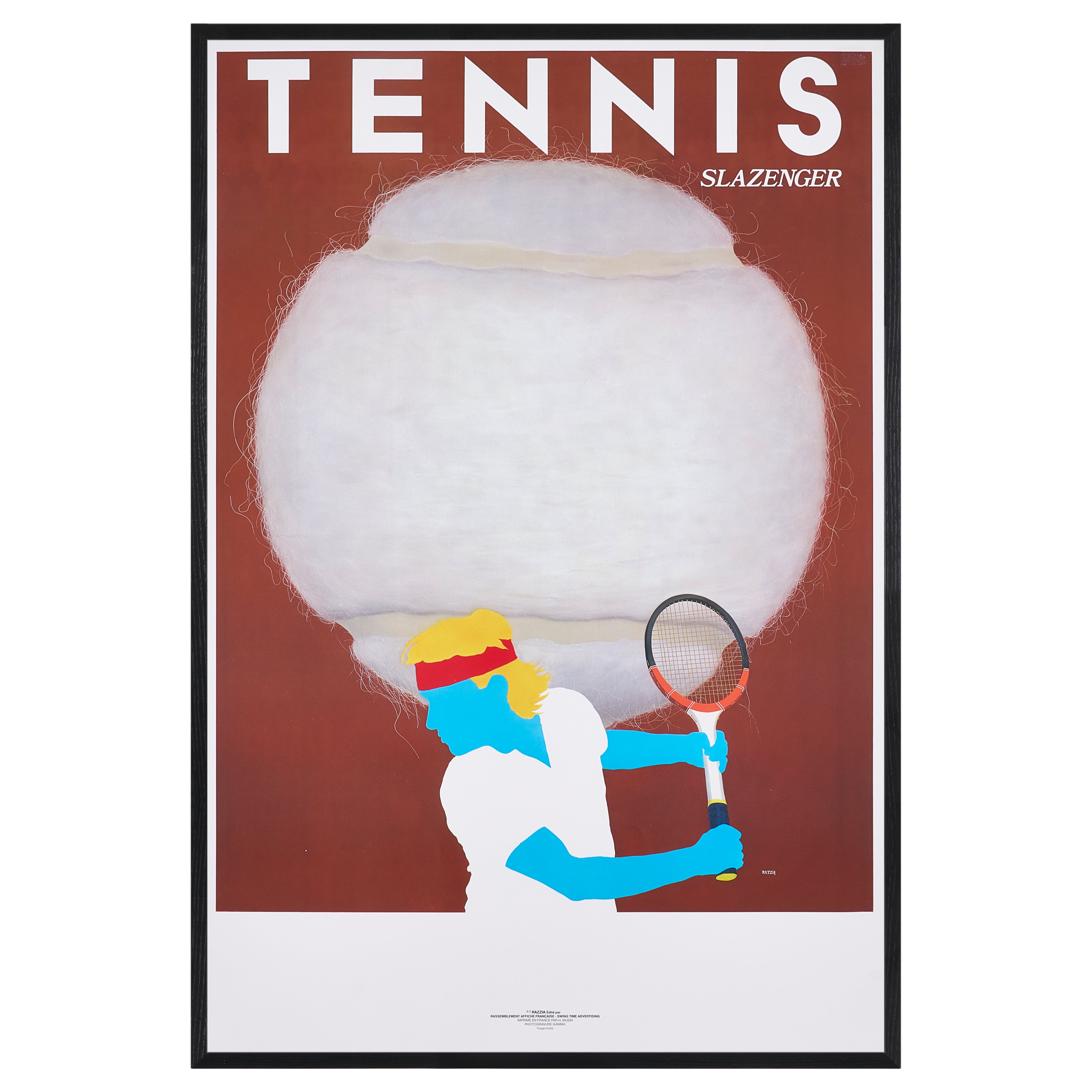 【限定10枚】TENNIS SLAZENGER 1984 - Rassemblement Affiche Francaise-Swing Time Adventures 1984 / ラツィア