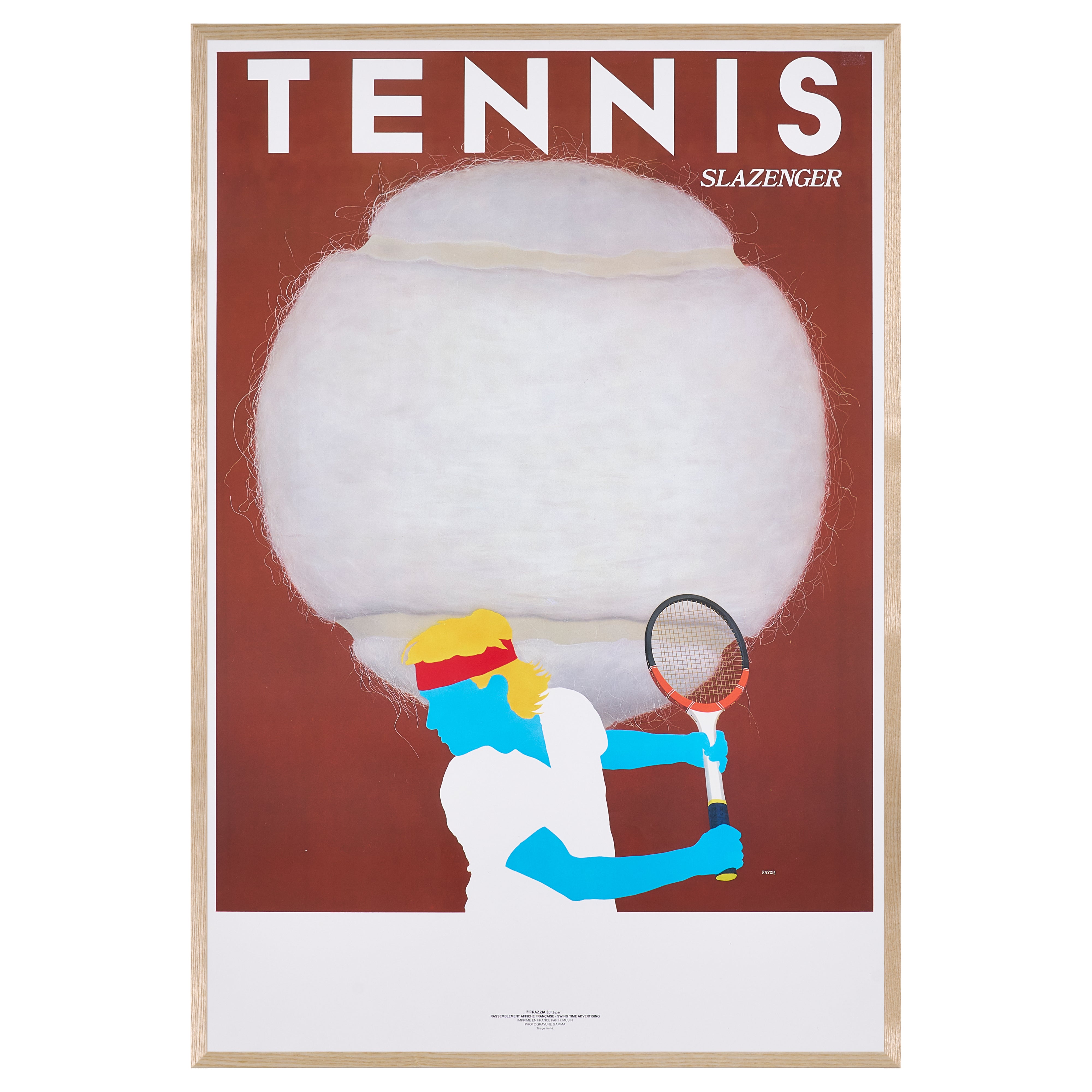 【限定10枚】TENNIS SLAZENGER 1984 - Rassemblement Affiche Francaise-Swing Time Adventures 1984 / ラツィア