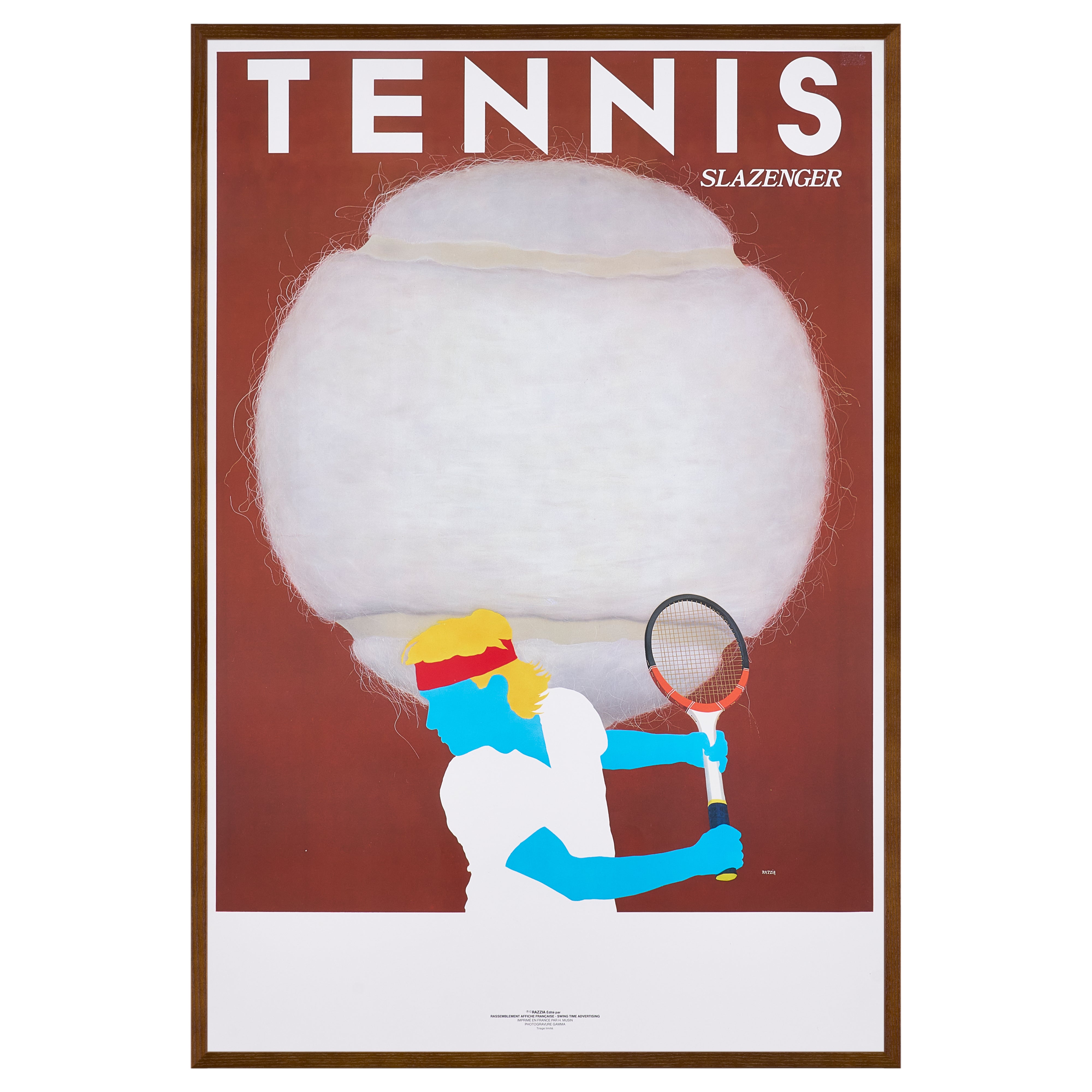 【限定10枚】TENNIS SLAZENGER 1984 - Rassemblement Affiche Francaise-Swing Time Adventures 1984 / ラツィア