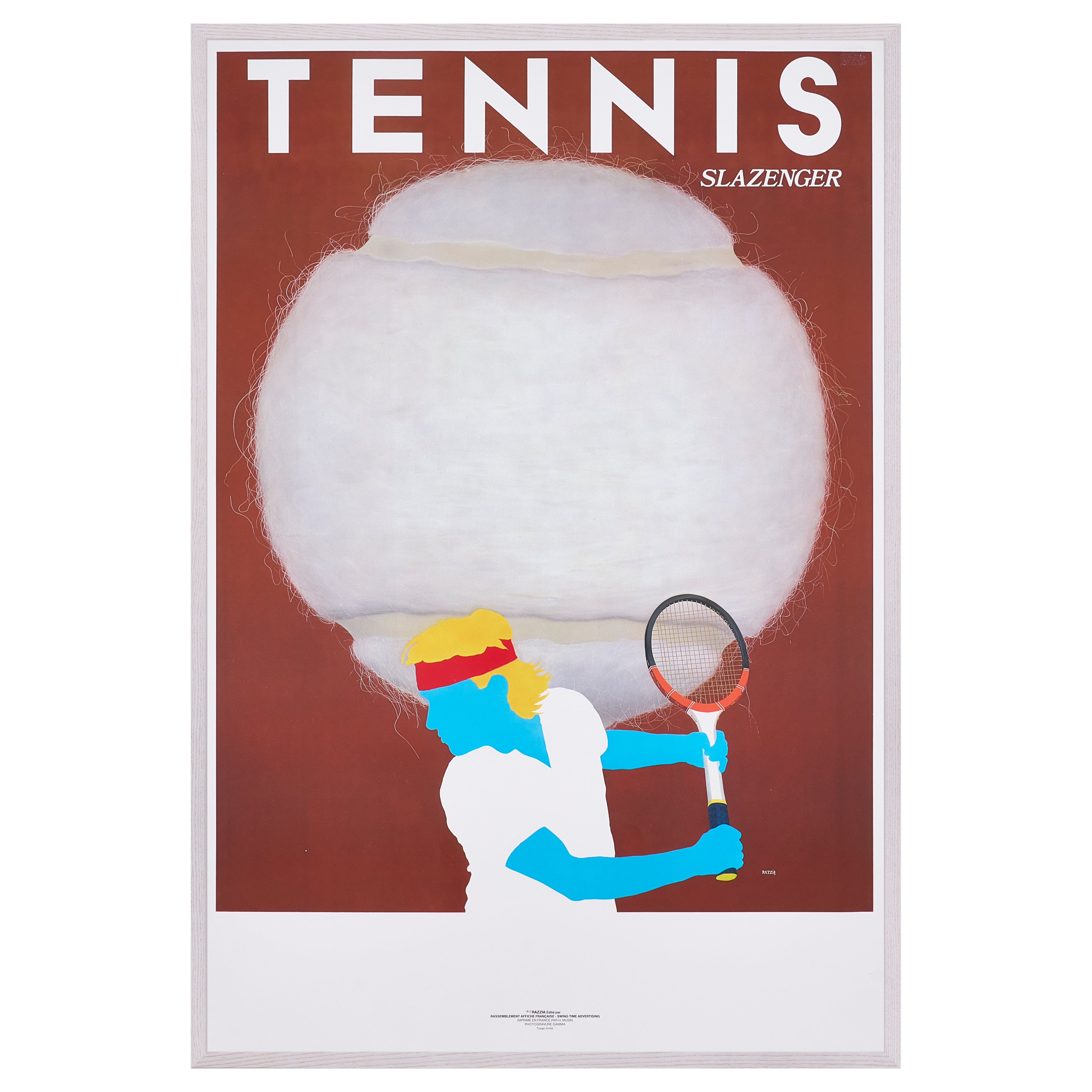 【限定10枚】TENNIS SLAZENGER 1984 - Rassemblement Affiche Francaise-Swing Time Adventures 1984 / ラツィア