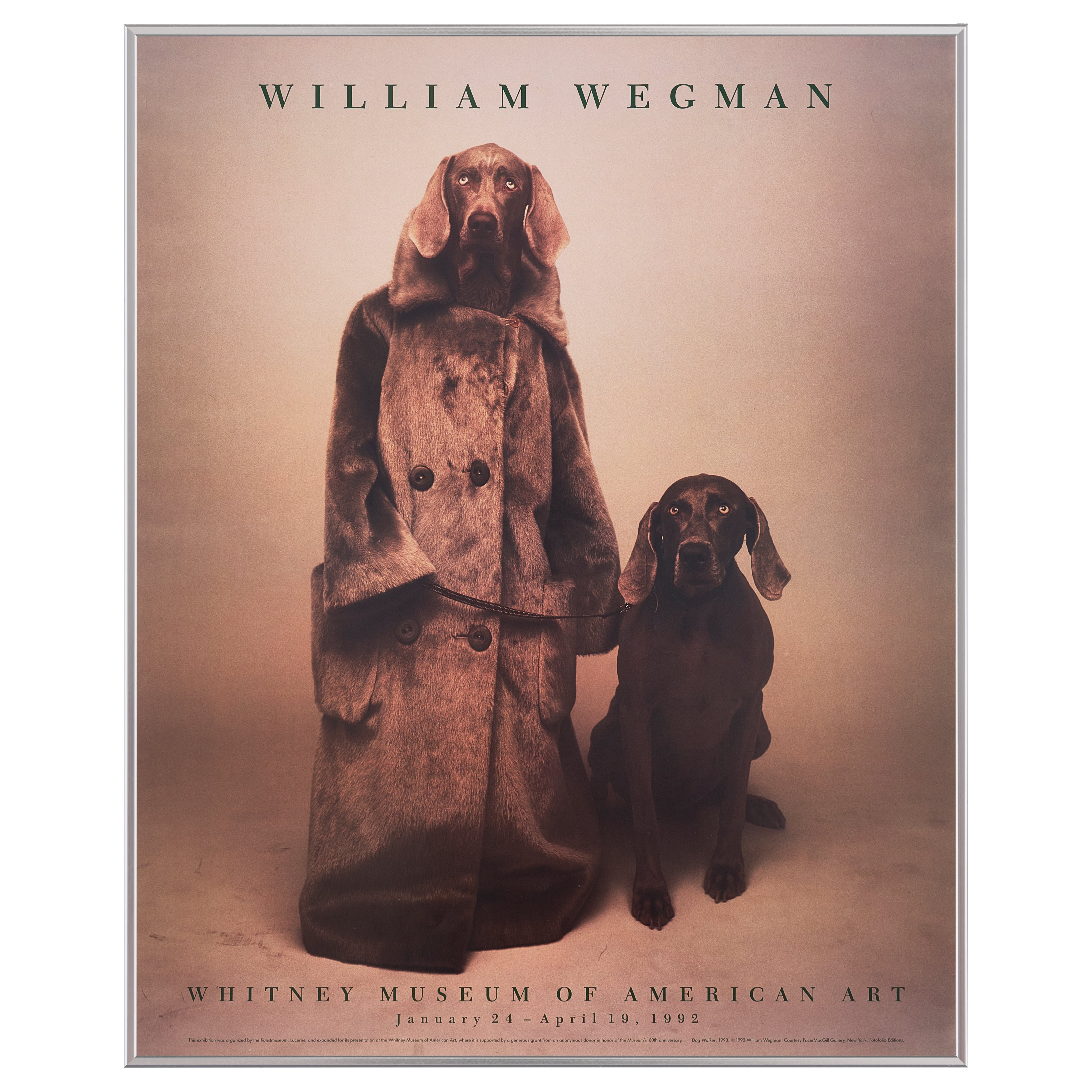 【限定10枚】Dog Walker 1990 - Whitney Museum of American Art 1992 / ウィリアム・ウェグマン