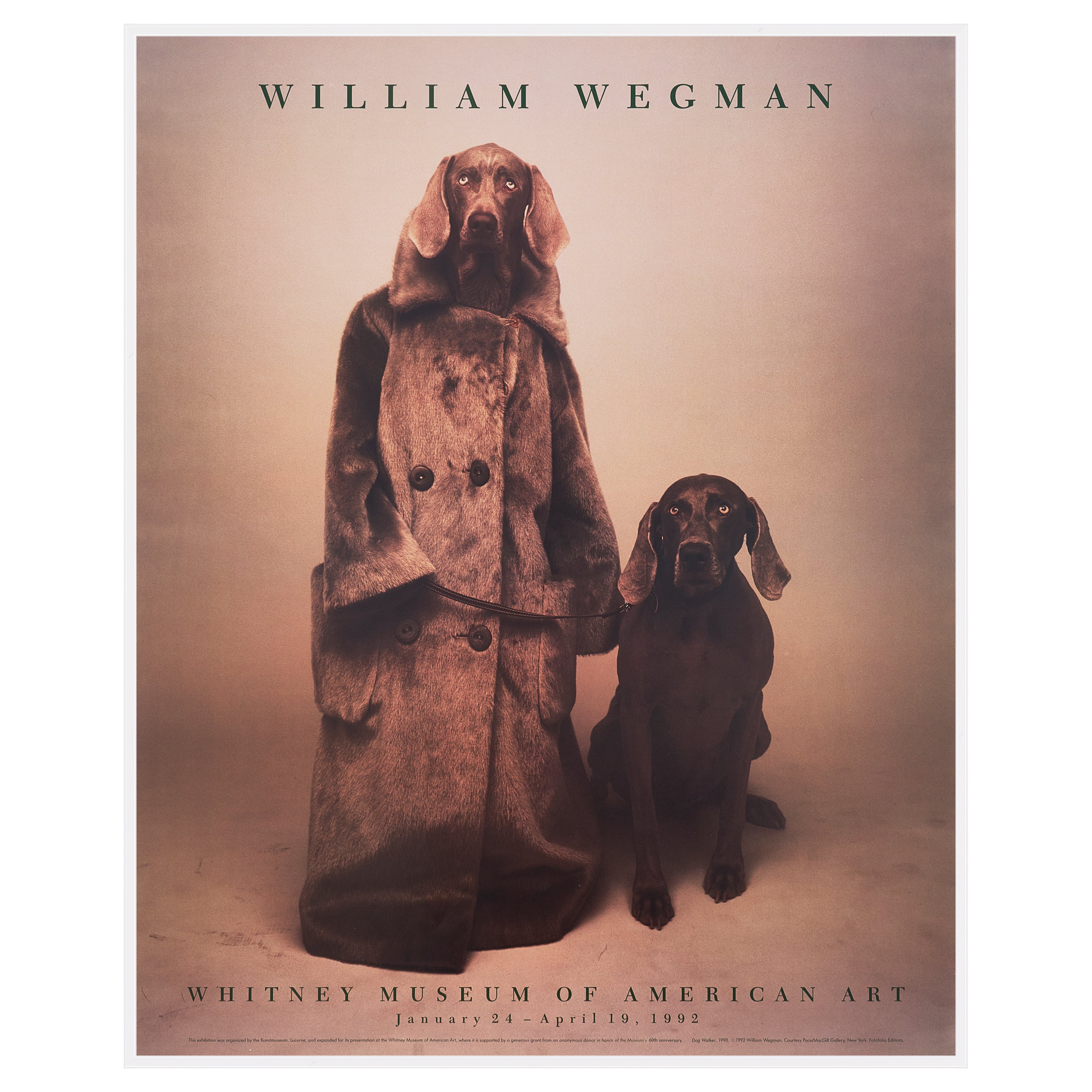 【限定10枚】Dog Walker 1990 - Whitney Museum of American Art 1992 / ウィリアム・ウェグマン