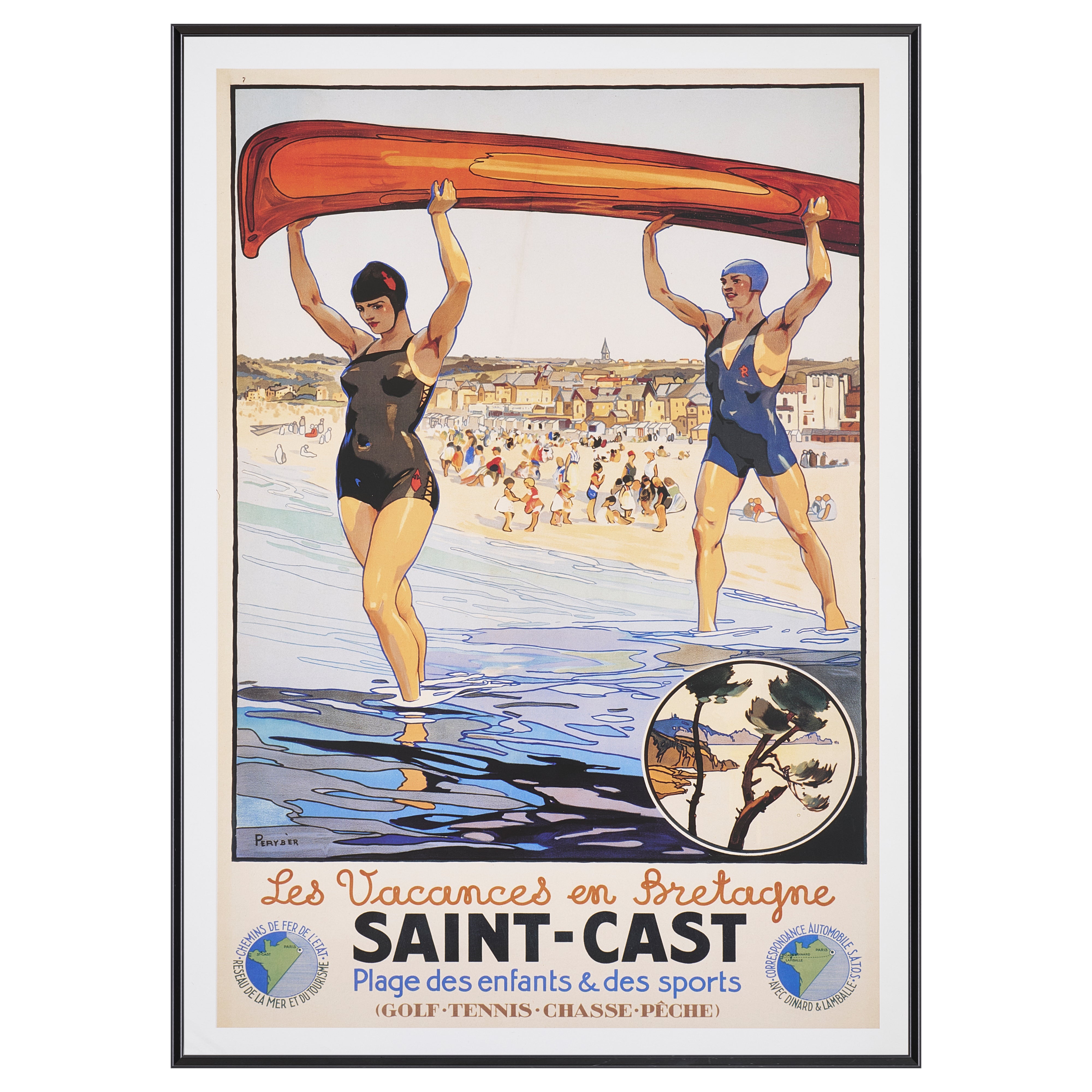 【限定10枚】Les Vacances en Bretagne “SAINT-CAST” 1930 - Editions Clouet 1993 / ペリーバー