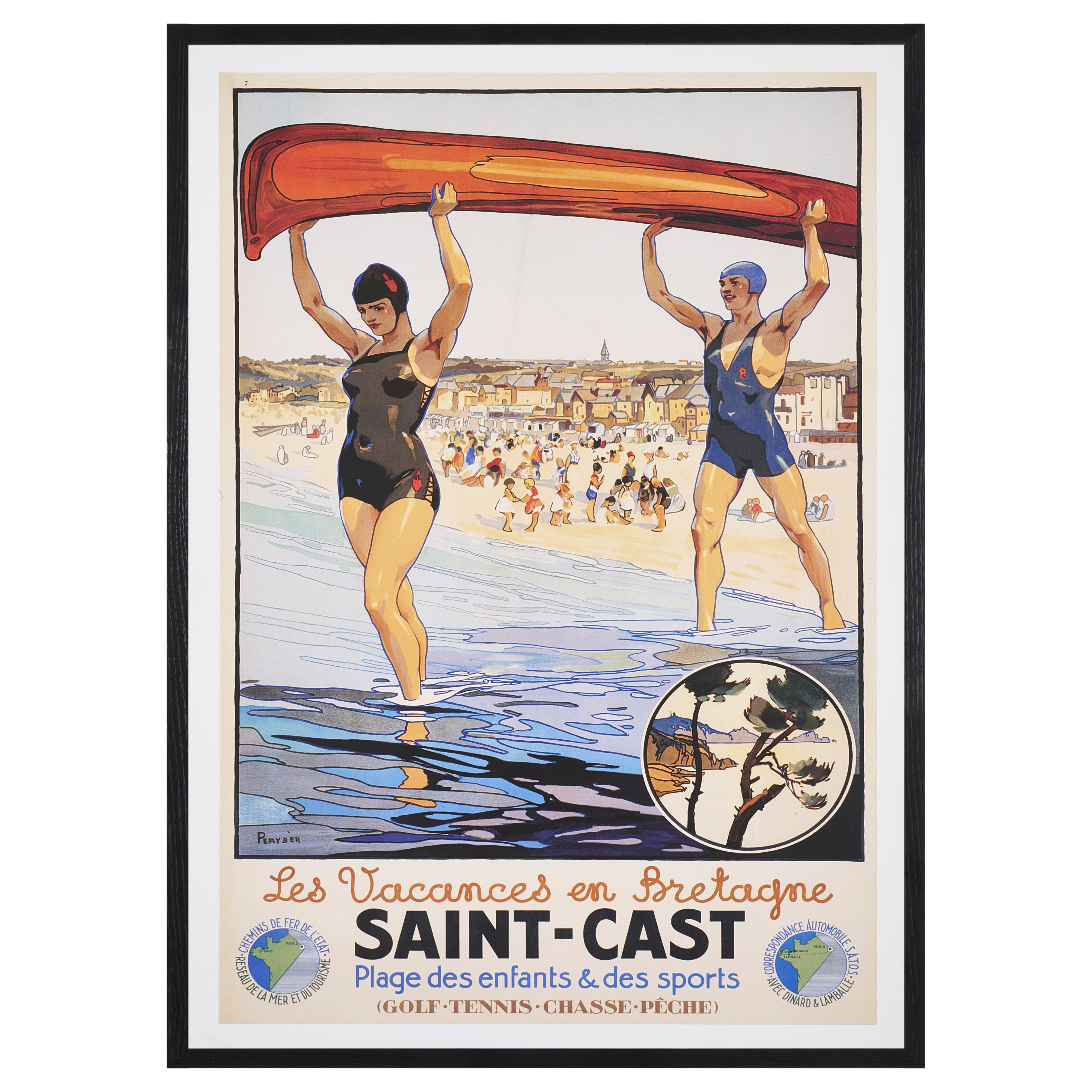 【限定10枚】Les Vacances en Bretagne “SAINT-CAST” 1930 - Editions Clouet 1993 / ペリーバー