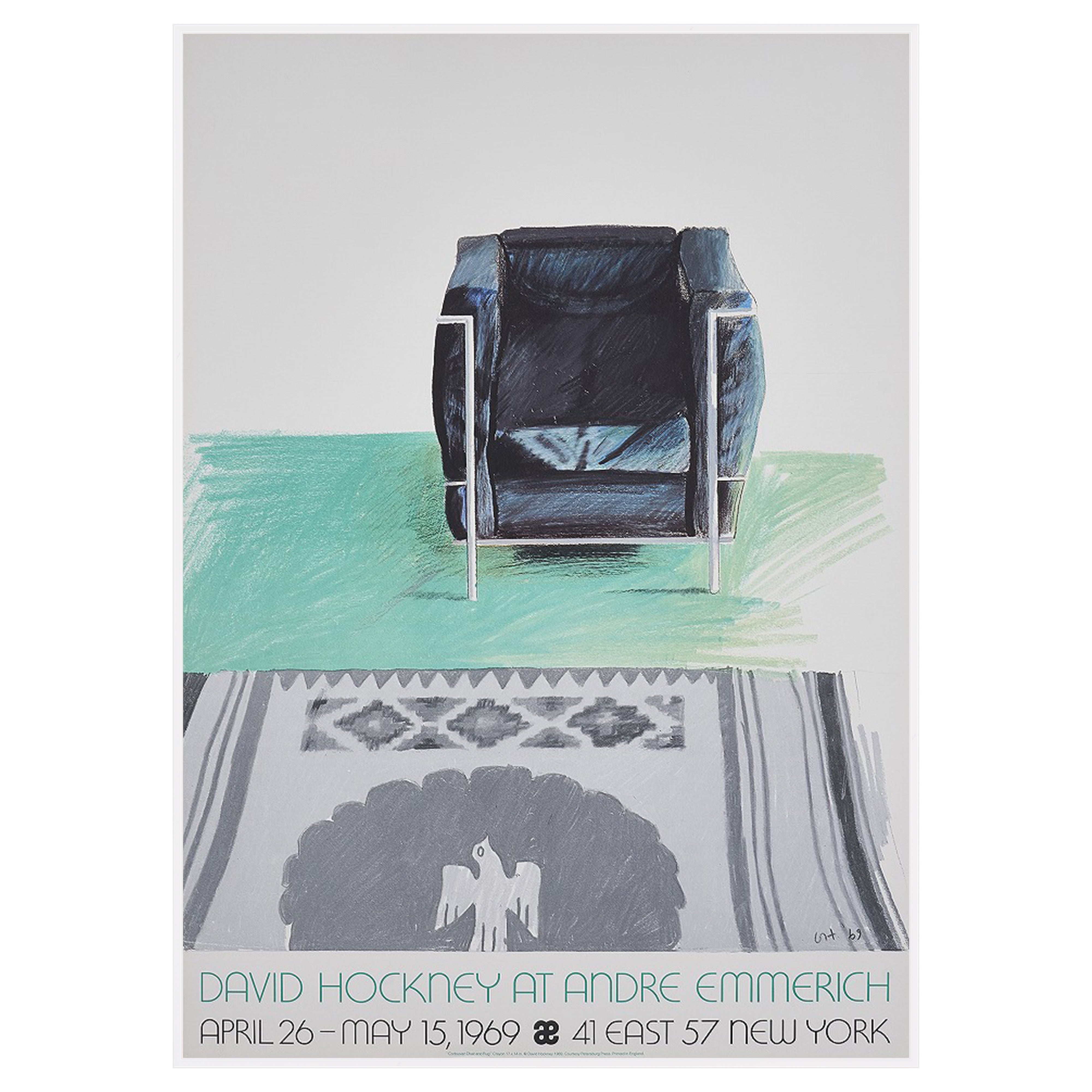 【限定10枚】Corbusier Chair and Rug 1969 - DAVID HOCKNEY AT ANDRE EMMERICH 1969 / デイヴィッド・ホックニー