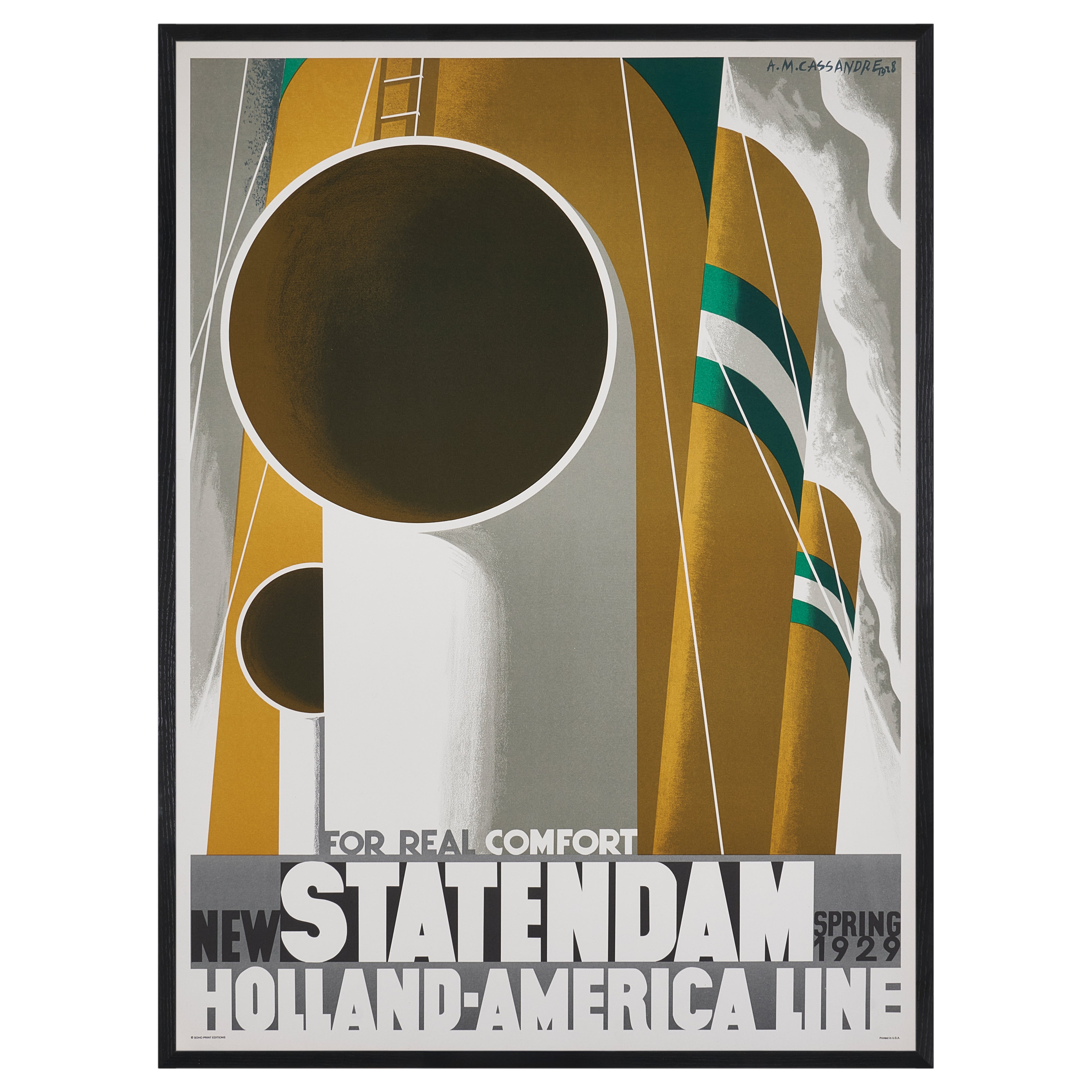 【限定5枚】"STATENDAM" HOLLAND-AMERICA LINE 1928 - SOHO PRINT EDITIONS 1990s  / アドルフ・ムーロン・カッサンドル