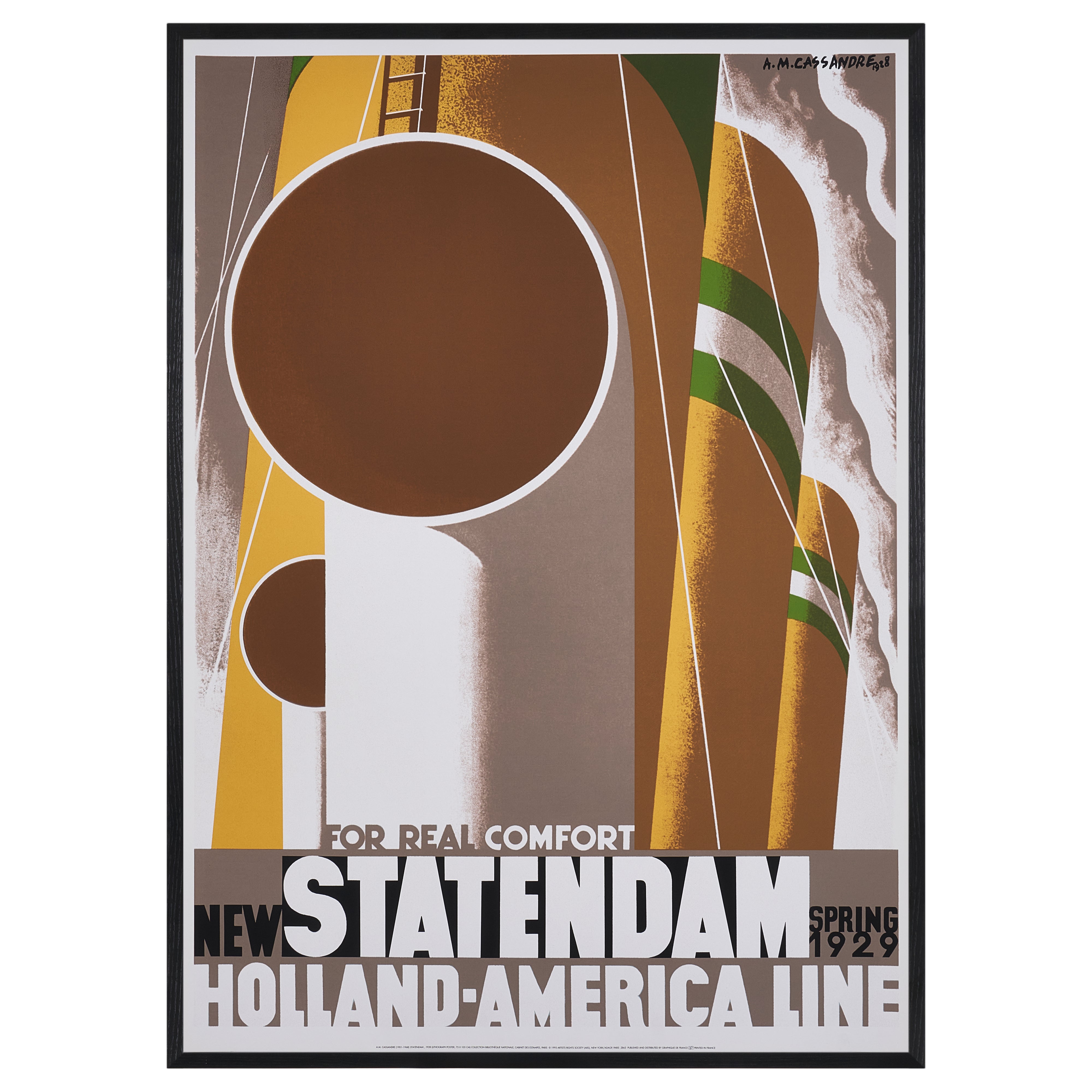 【限定5枚】"STATENDAM" HOLLAND-AMERICA LINE 1928 - GRAPHIQUE DE FRANCE 1995 / アドルフ・ムーロン・カッサンドル