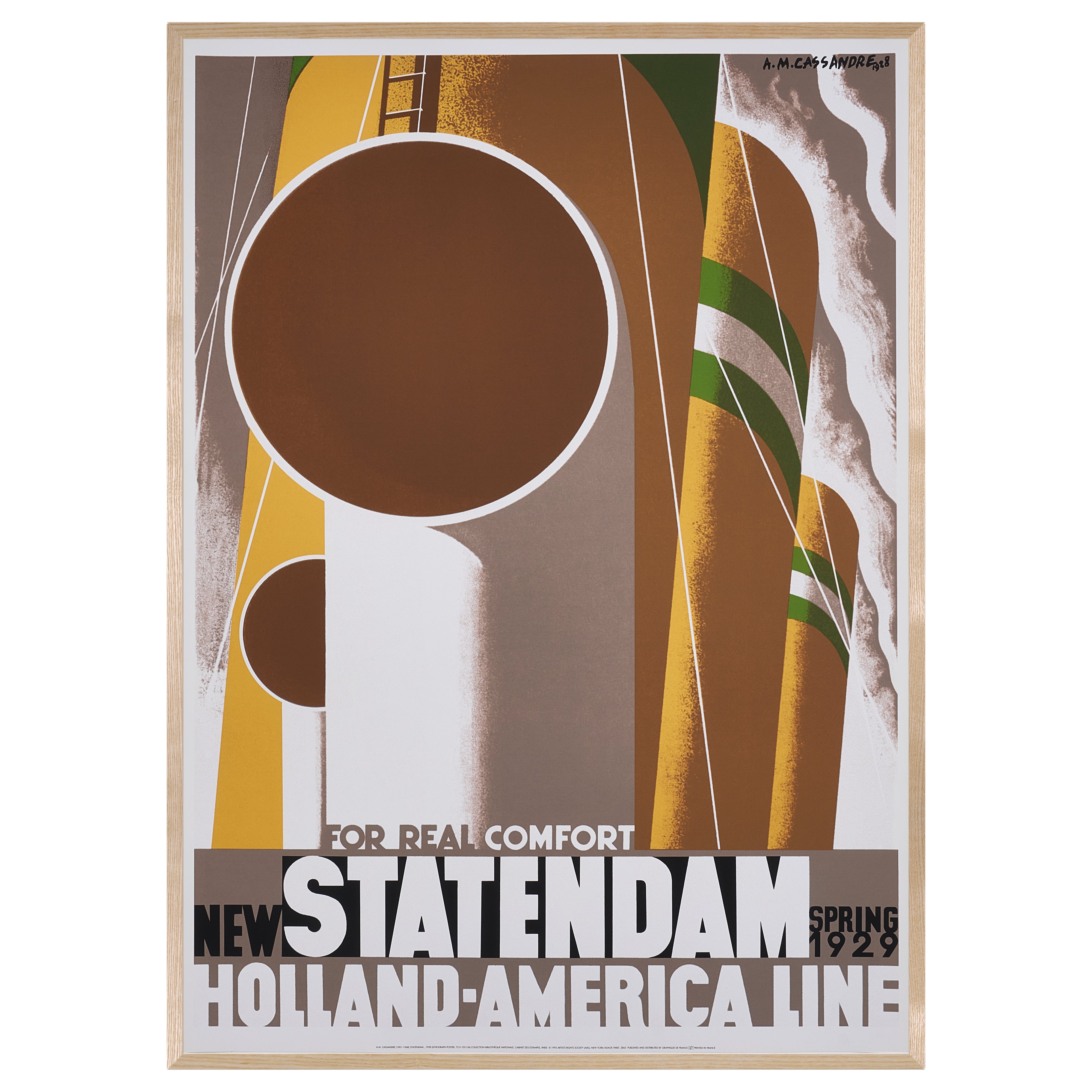 【限定5枚】"STATENDAM" HOLLAND-AMERICA LINE 1928 - GRAPHIQUE DE FRANCE 1995 / アドルフ・ムーロン・カッサンドル