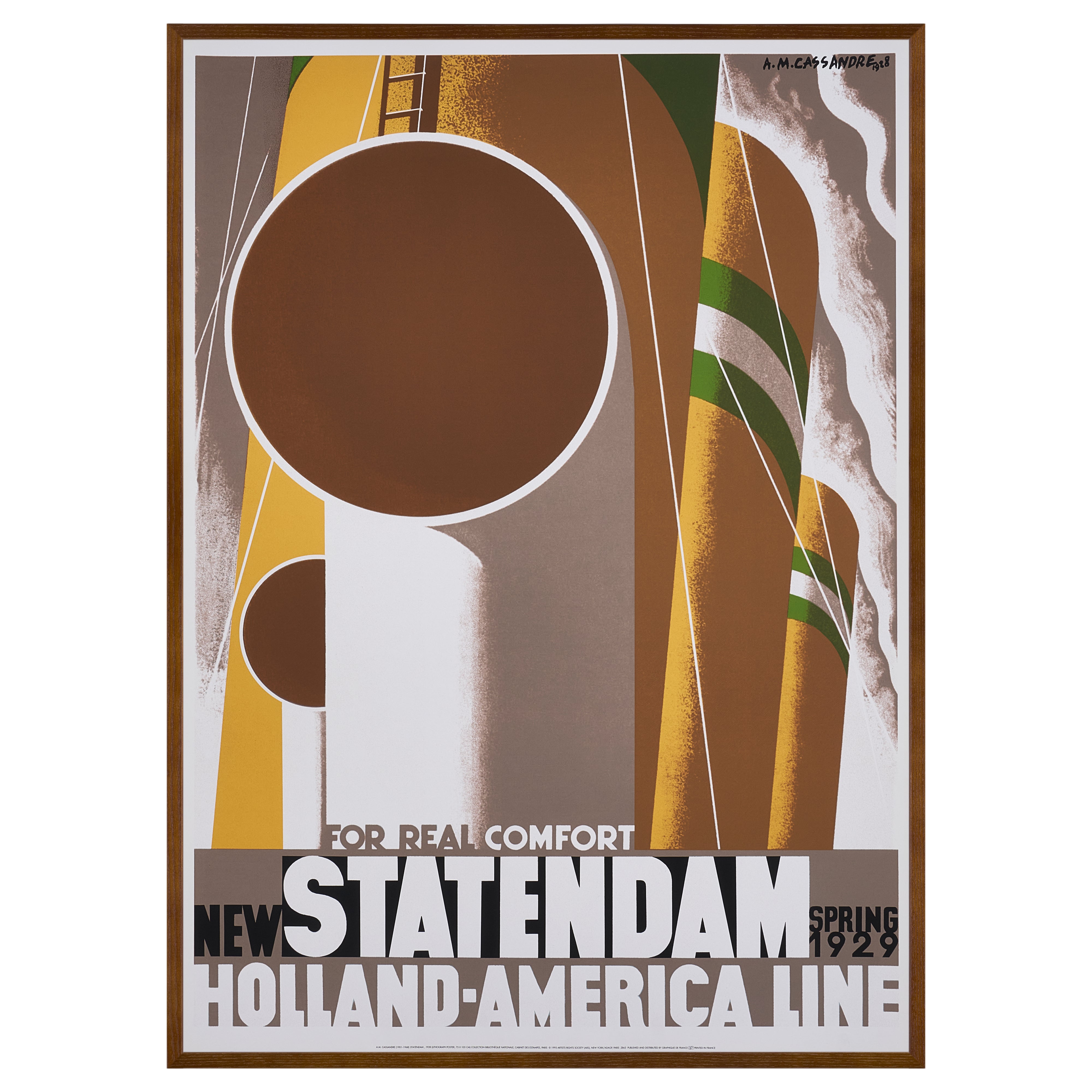 【限定5枚】"STATENDAM" HOLLAND-AMERICA LINE 1928 - GRAPHIQUE DE FRANCE 1995 / アドルフ・ムーロン・カッサンドル