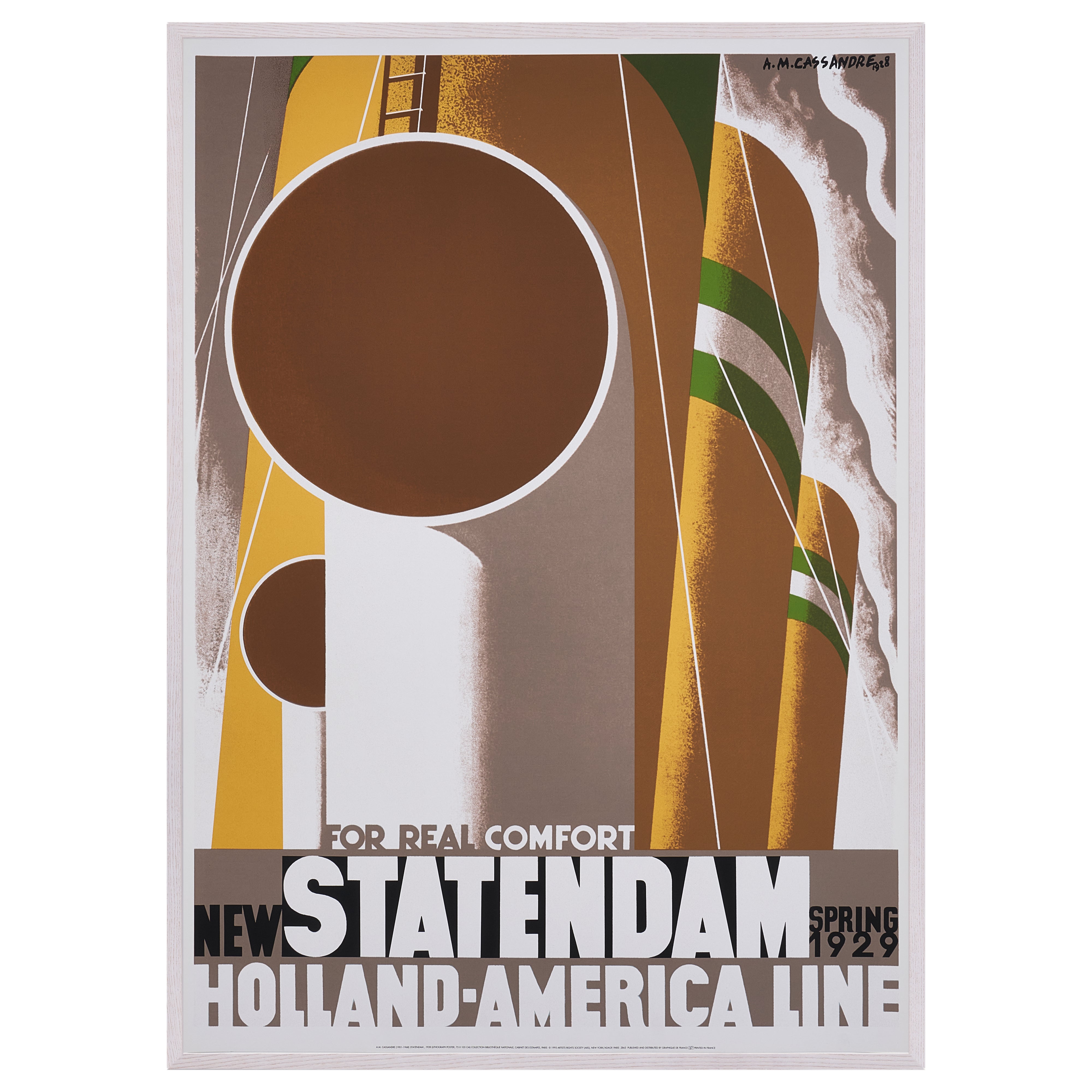 【限定5枚】"STATENDAM" HOLLAND-AMERICA LINE 1928 - GRAPHIQUE DE FRANCE 1995 / アドルフ・ムーロン・カッサンドル