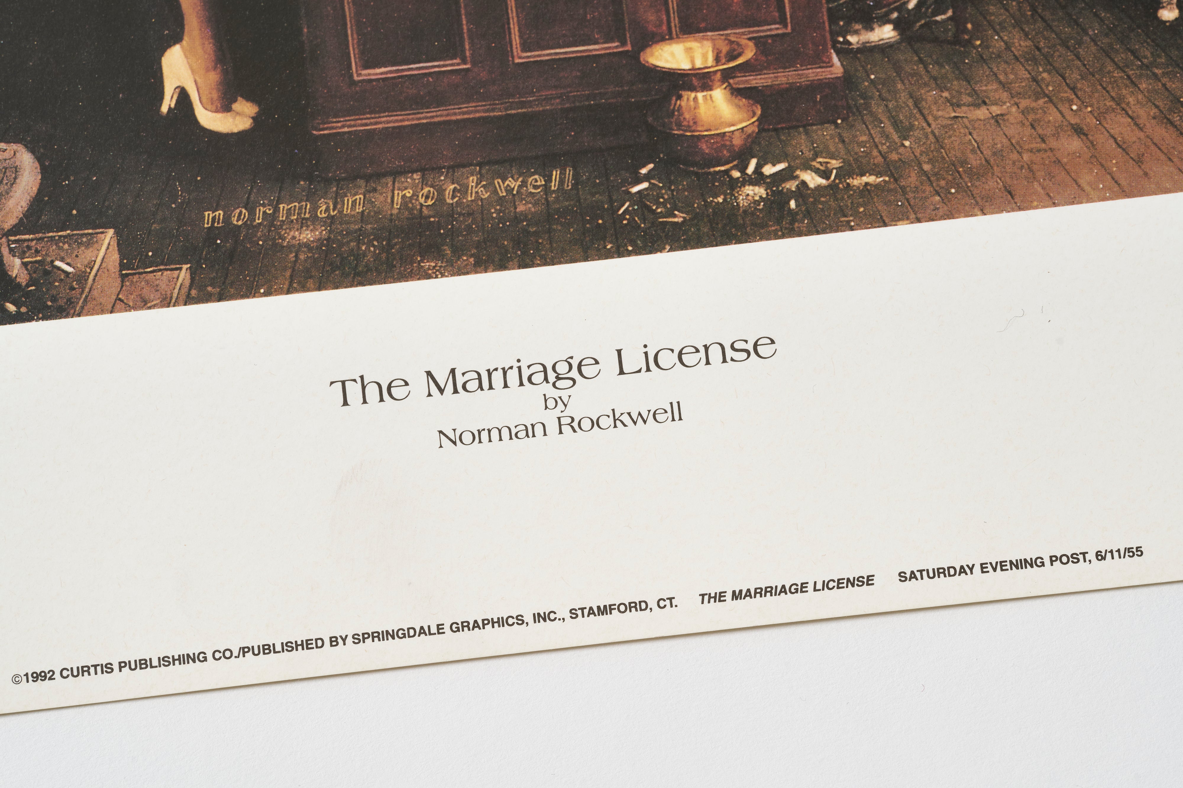 【限定10枚】The Marriage License 1955 - CURTIS PUBLISHING 1992 / ノーマン・ロックウェル