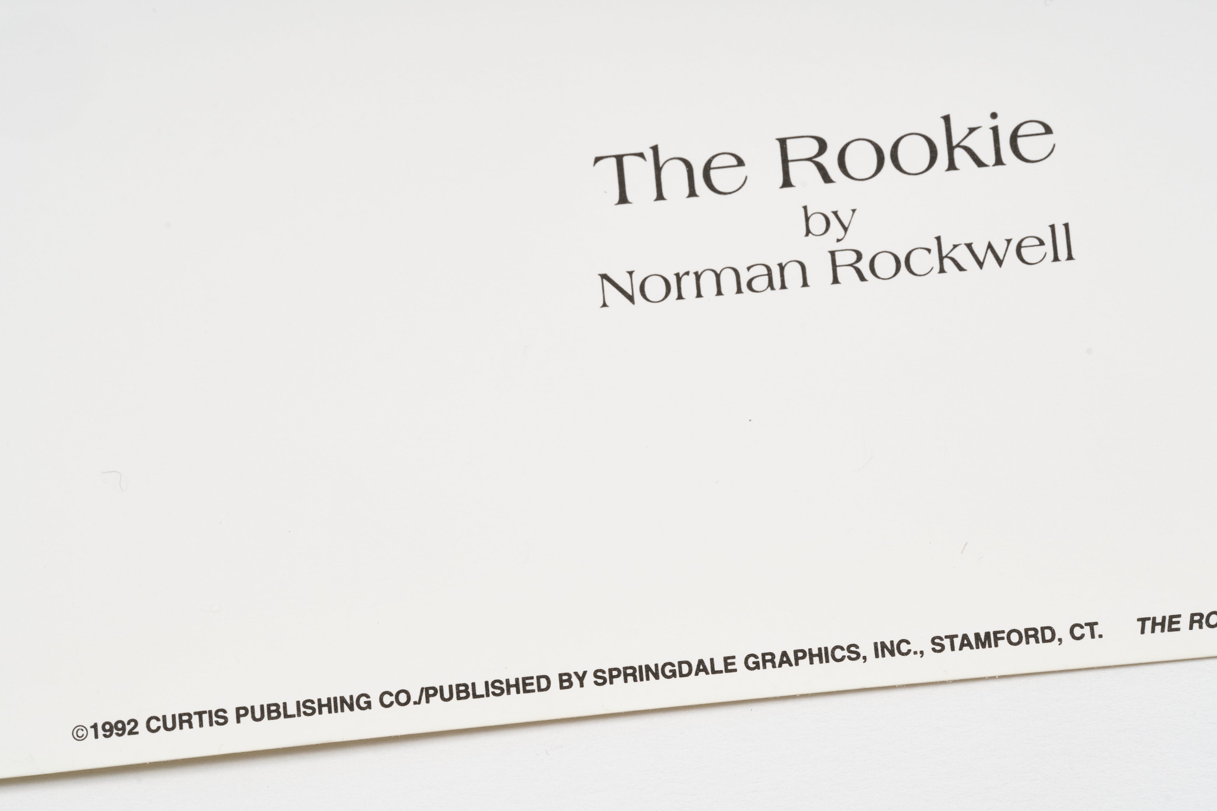 【限定10枚】The Rookie 1957 - CURTIS PUBLISHING 1992 (Big) / ノーマン・ロックウェル