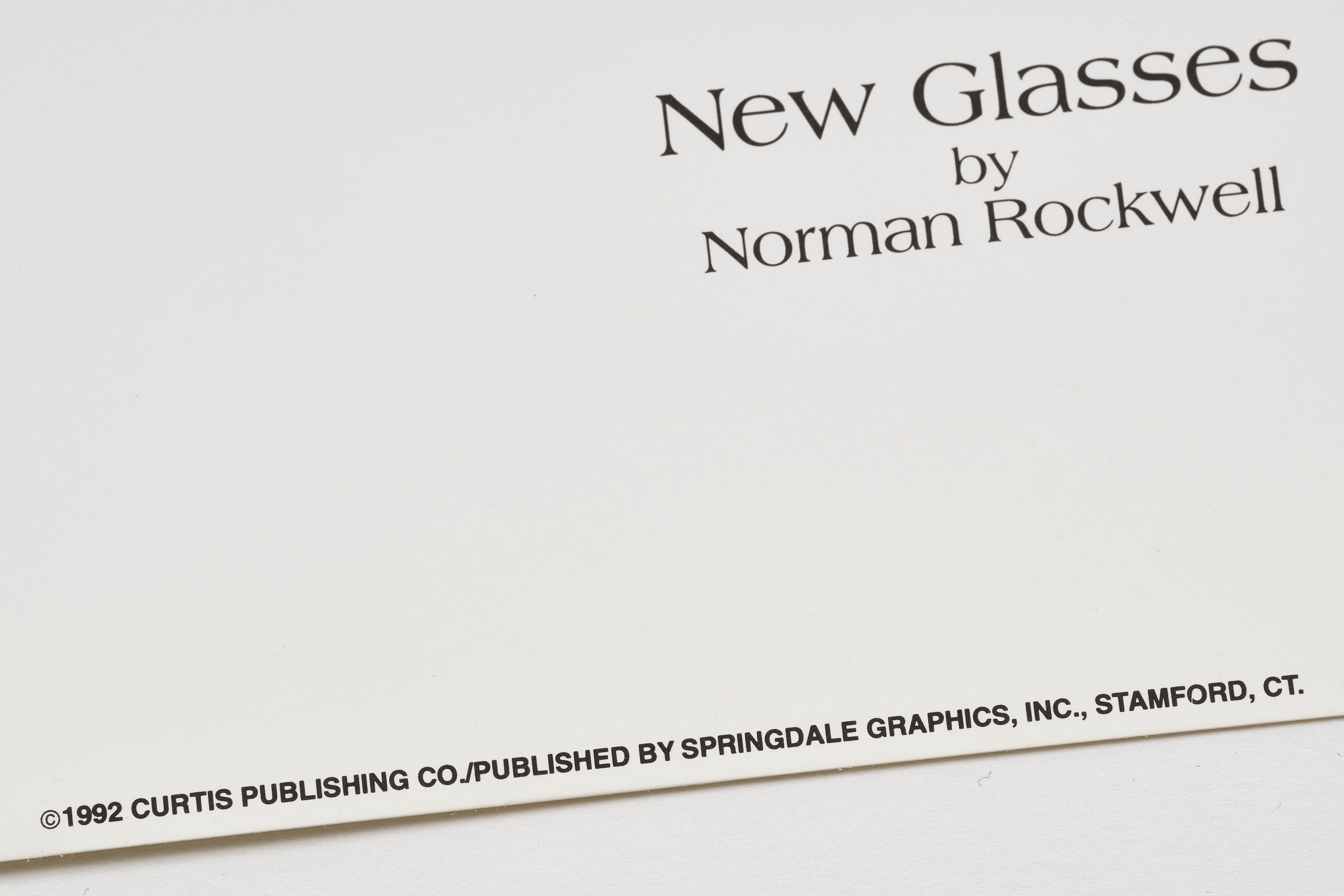 【限定10枚】New Glasses 1956 - CURTIS PUBLISHING 1992 / ノーマン・ロックウェル