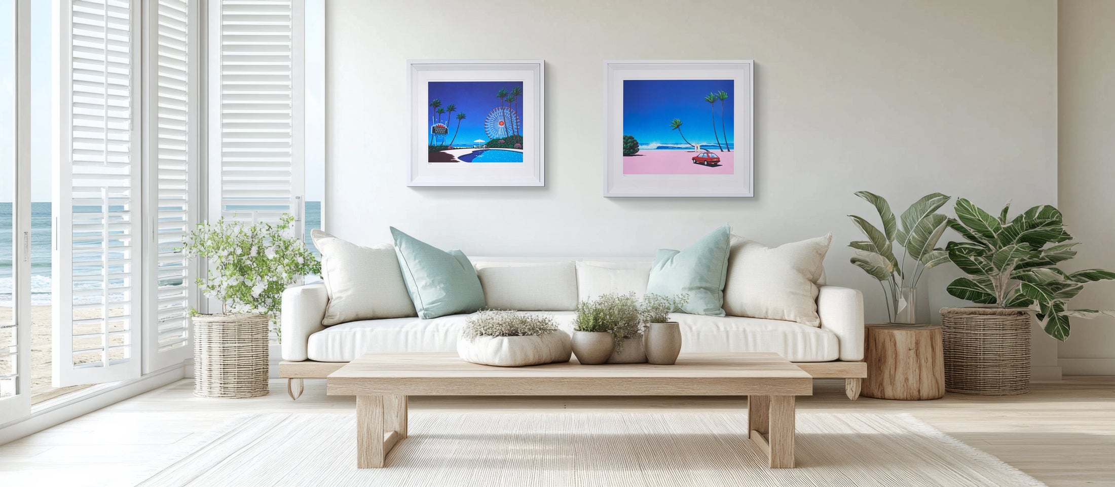 【購入特典付】Coral Horizon 版画額装品 直筆サイン入り / 永井 博 ＜限定エディション数：80枚＞