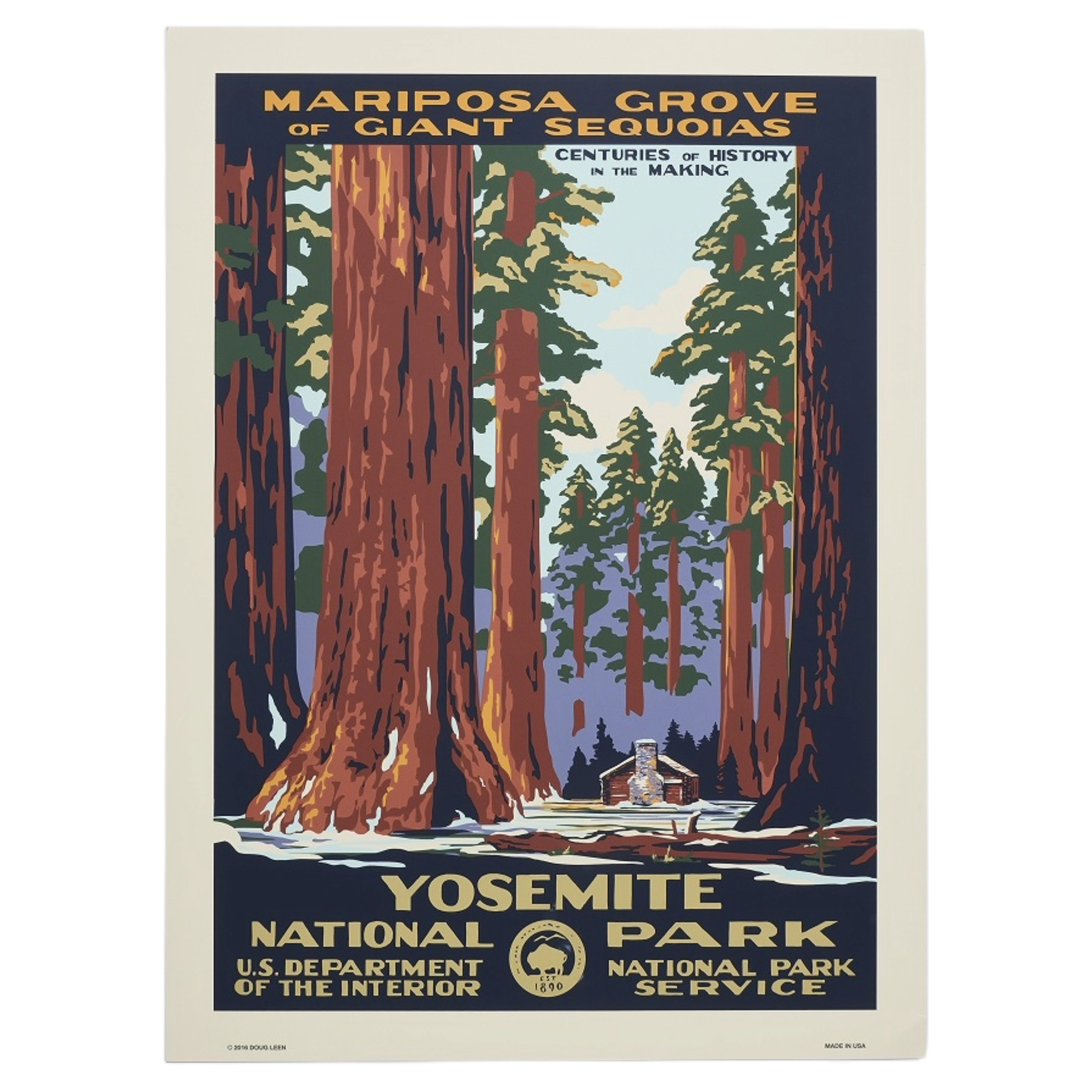 YOSEMITE NATIONAL PARK MARIPOSA GROVE OF GIANT SEQUOIAS / アメリカ国立公園ポスター